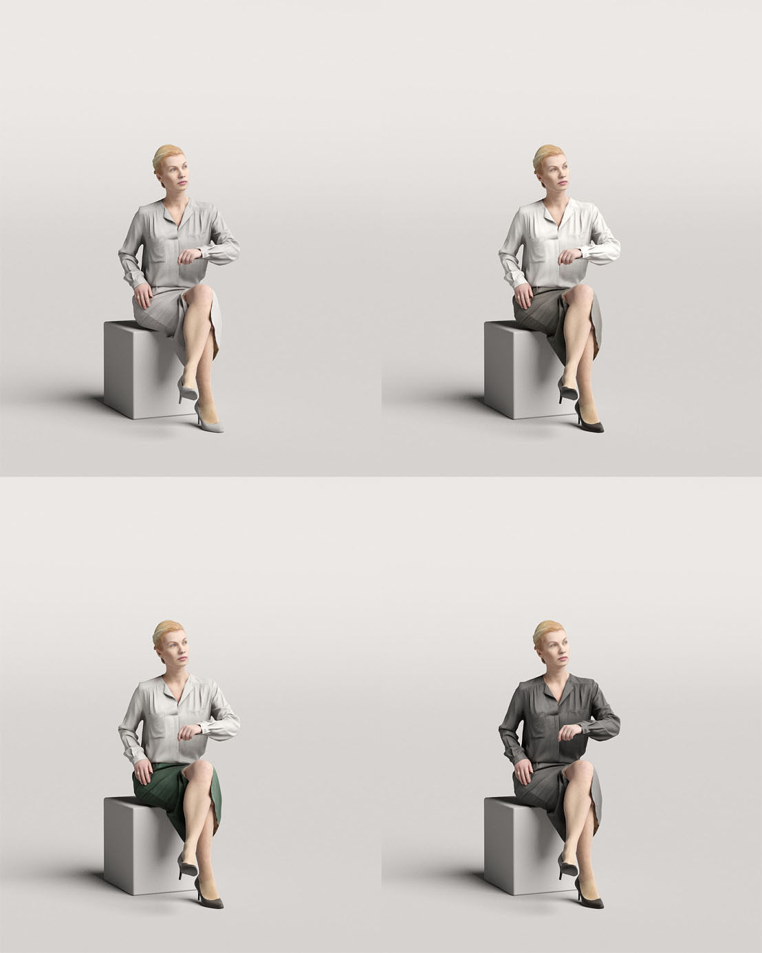 Humano 5-Pack - OFFICE - BUSINESS PEOPLE - 5x 3D models 01D 3D Model Collection_10