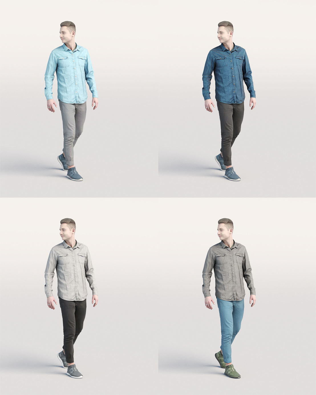 Humano 5-Pack - CASUAL - STREET - PEOPLE - 5x 3D models 02B 3D Model Collection_9