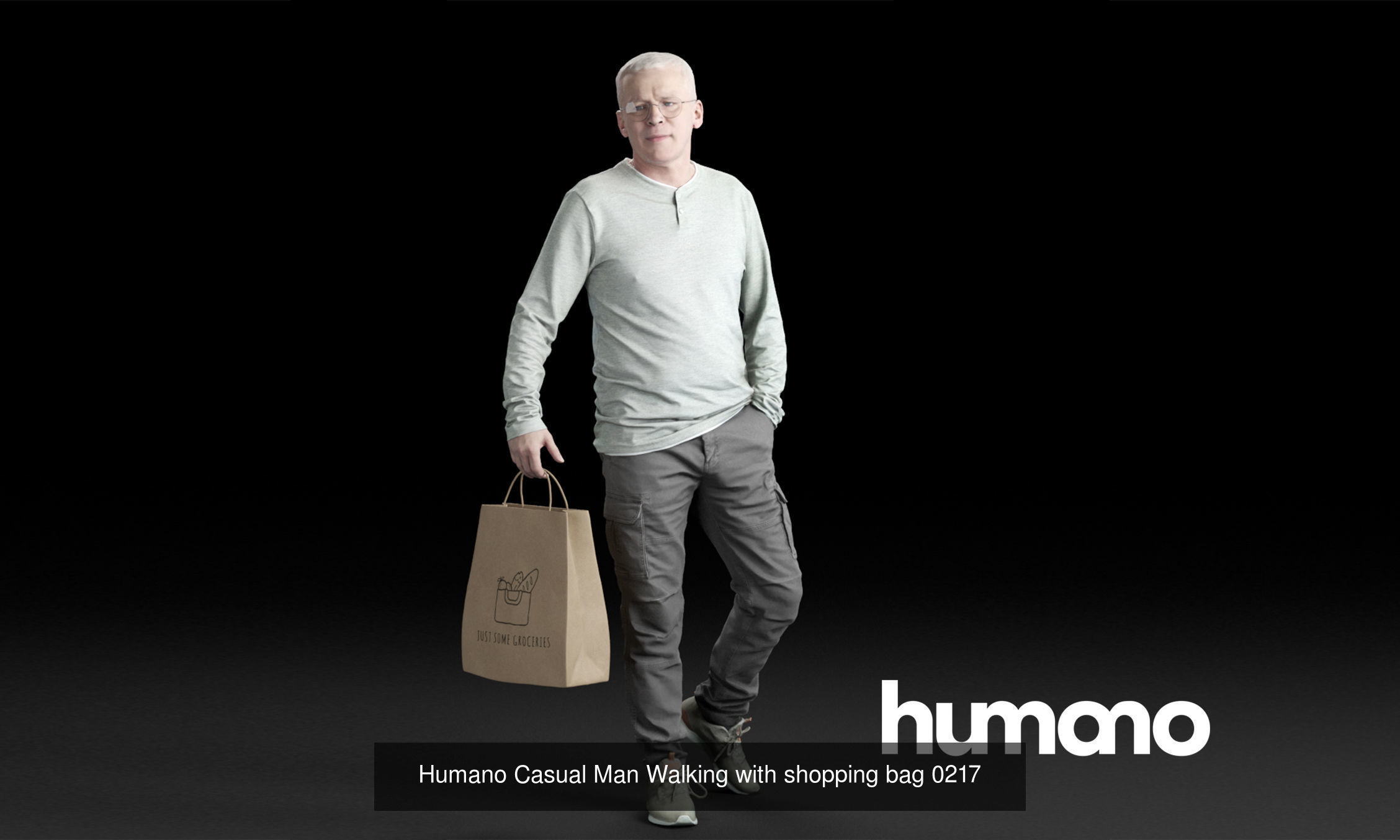 Humano 5-Pack - CASUAL - STREET - PEOPLE - 5x 3D models 02B 3D Model Collection_5