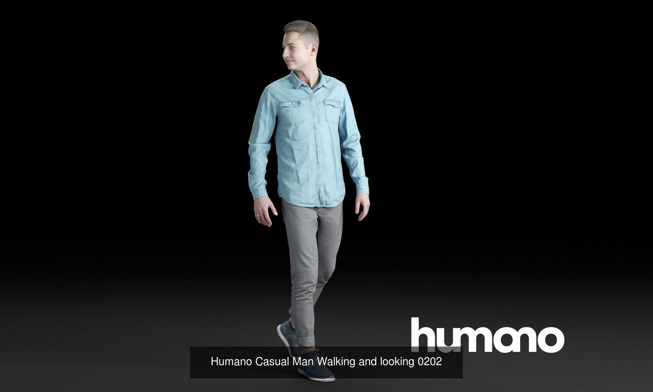 Humano 5-Pack - CASUAL - STREET - PEOPLE - 5x 3D models 02B 3D Model Collection_1