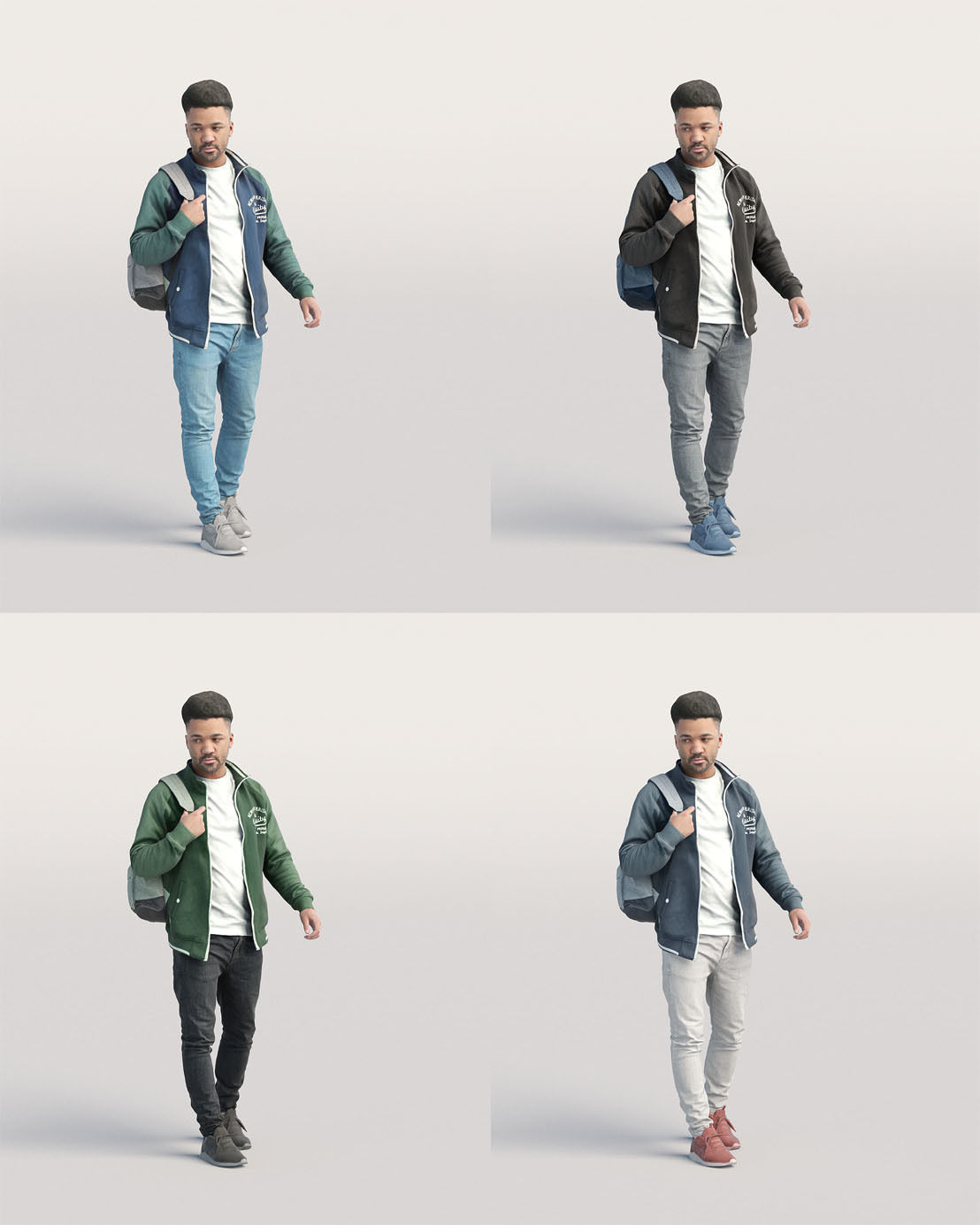 Humano 5-Pack - CASUAL - STREET - PEOPLE - 5x 3D models 02B 3D Model Collection_10
