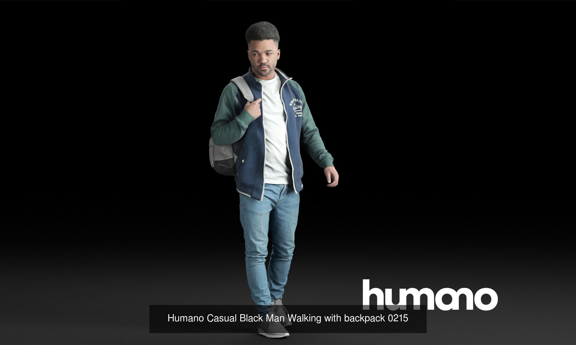 Humano 5-Pack - CASUAL - STREET - PEOPLE - 5x 3D models 02B 3D Model Collection_4