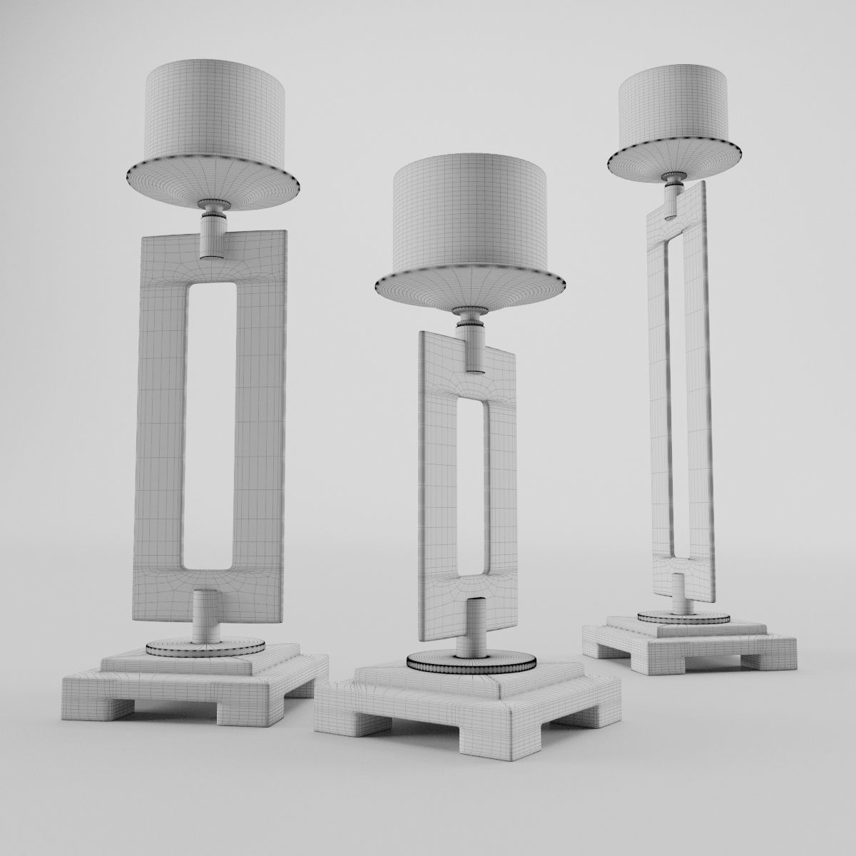 Trio Candleholders 3D model_16