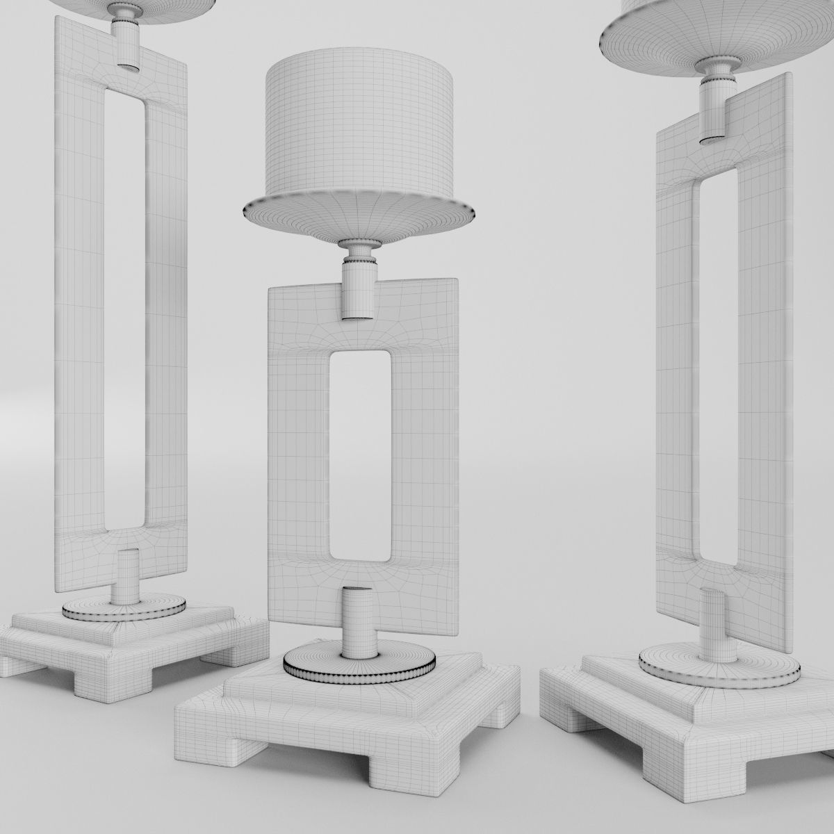 Trio Candleholders 3D model_17