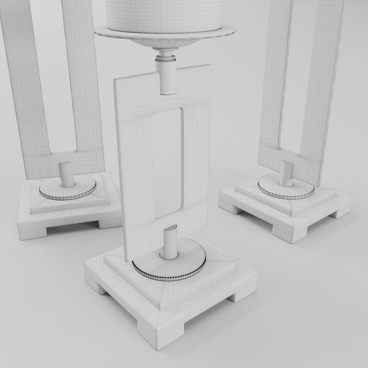 Trio Candleholders 3D model_13