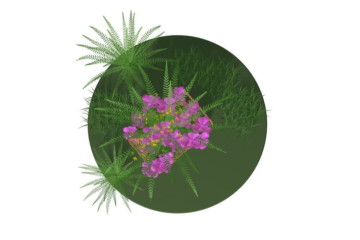 Flowers in a basket 3D model_4