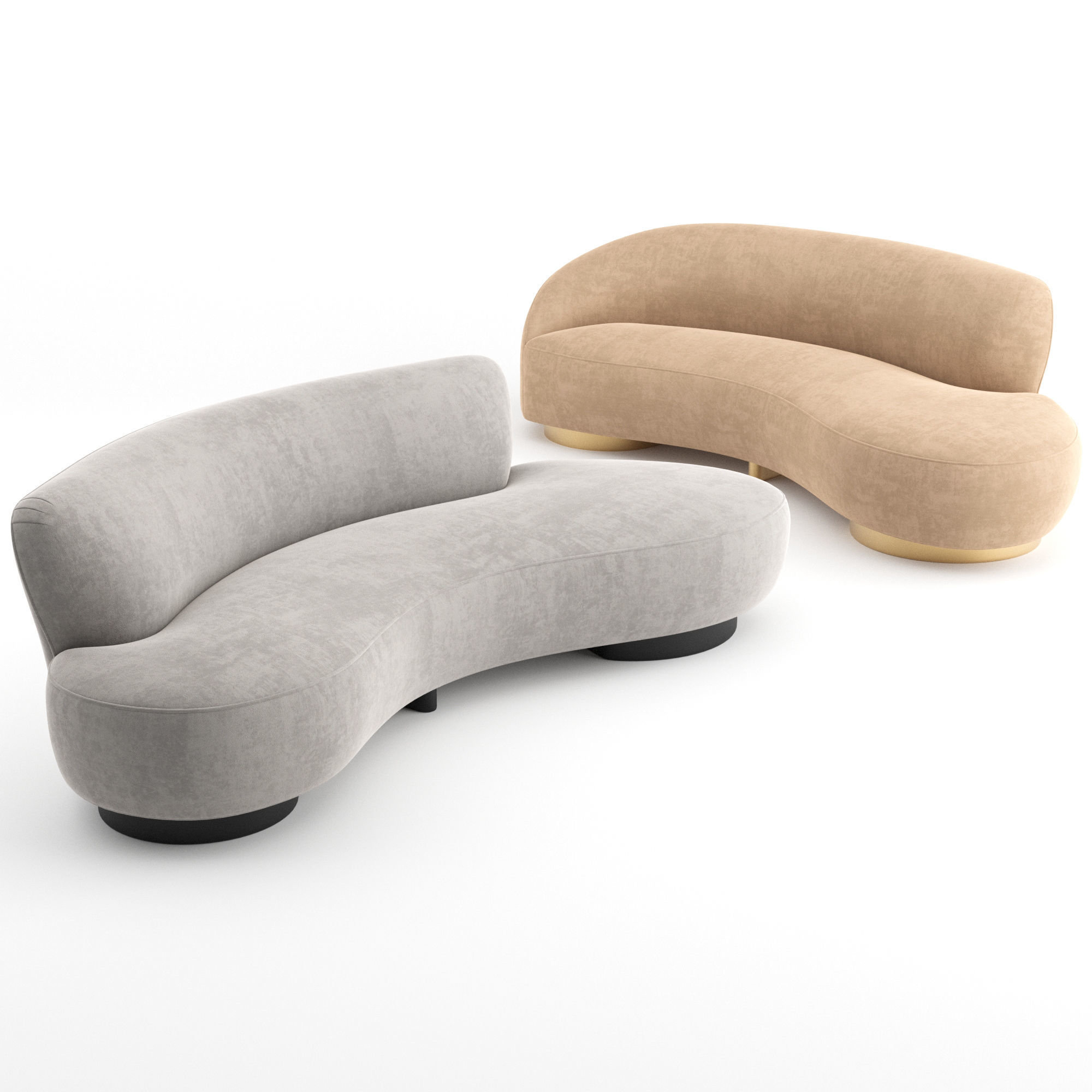 Mini Sofa by Vladimir Kagan 3D model_2