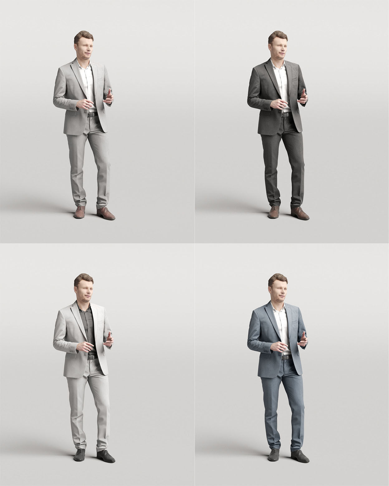 Humano 5-Pack - PEOPLE - TALKING - GROUP - 5x 3D models 03C 3D Model Collection_8