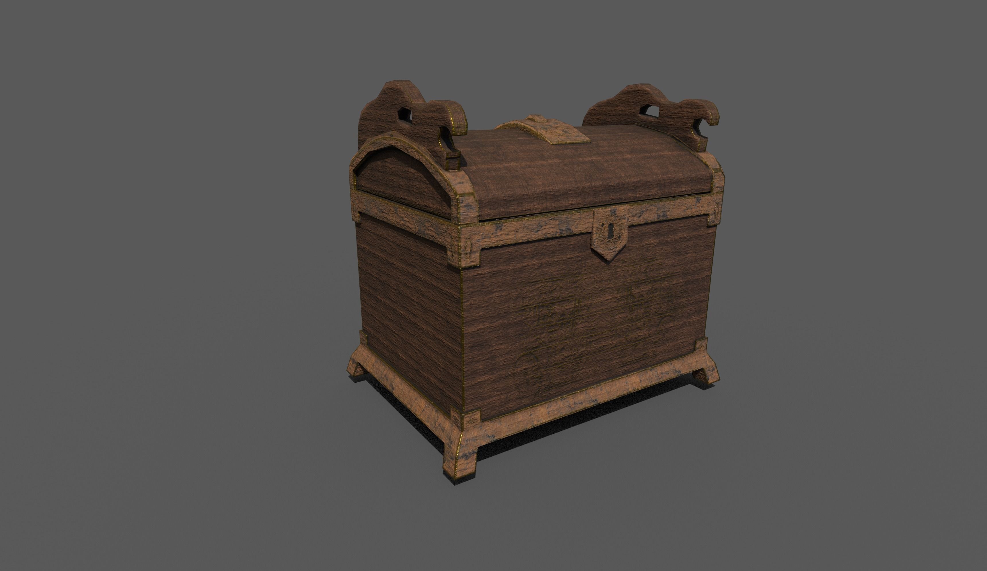 Old Chest2 Low-poly 3D model_3