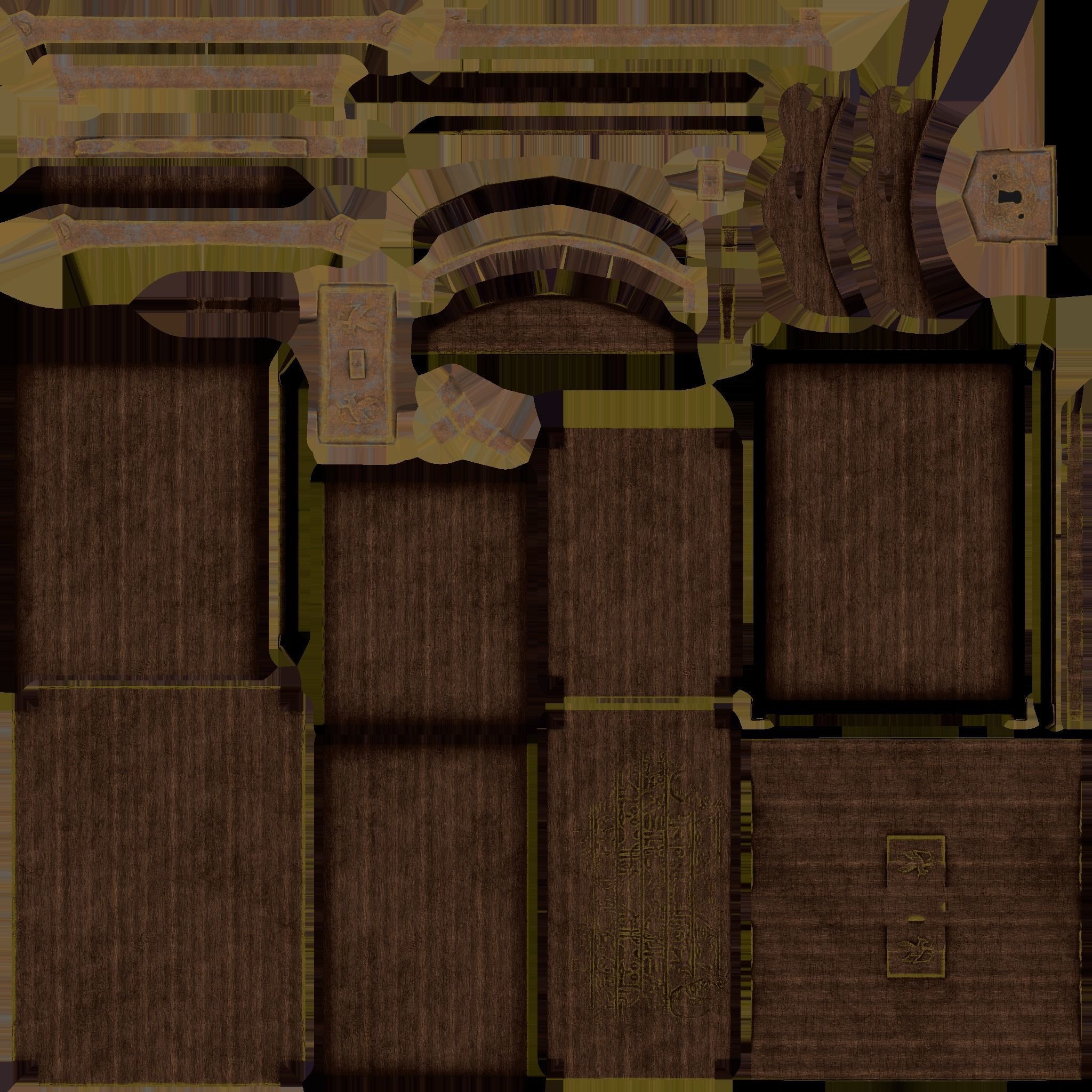 Old Chest2 Low-poly 3D model_5