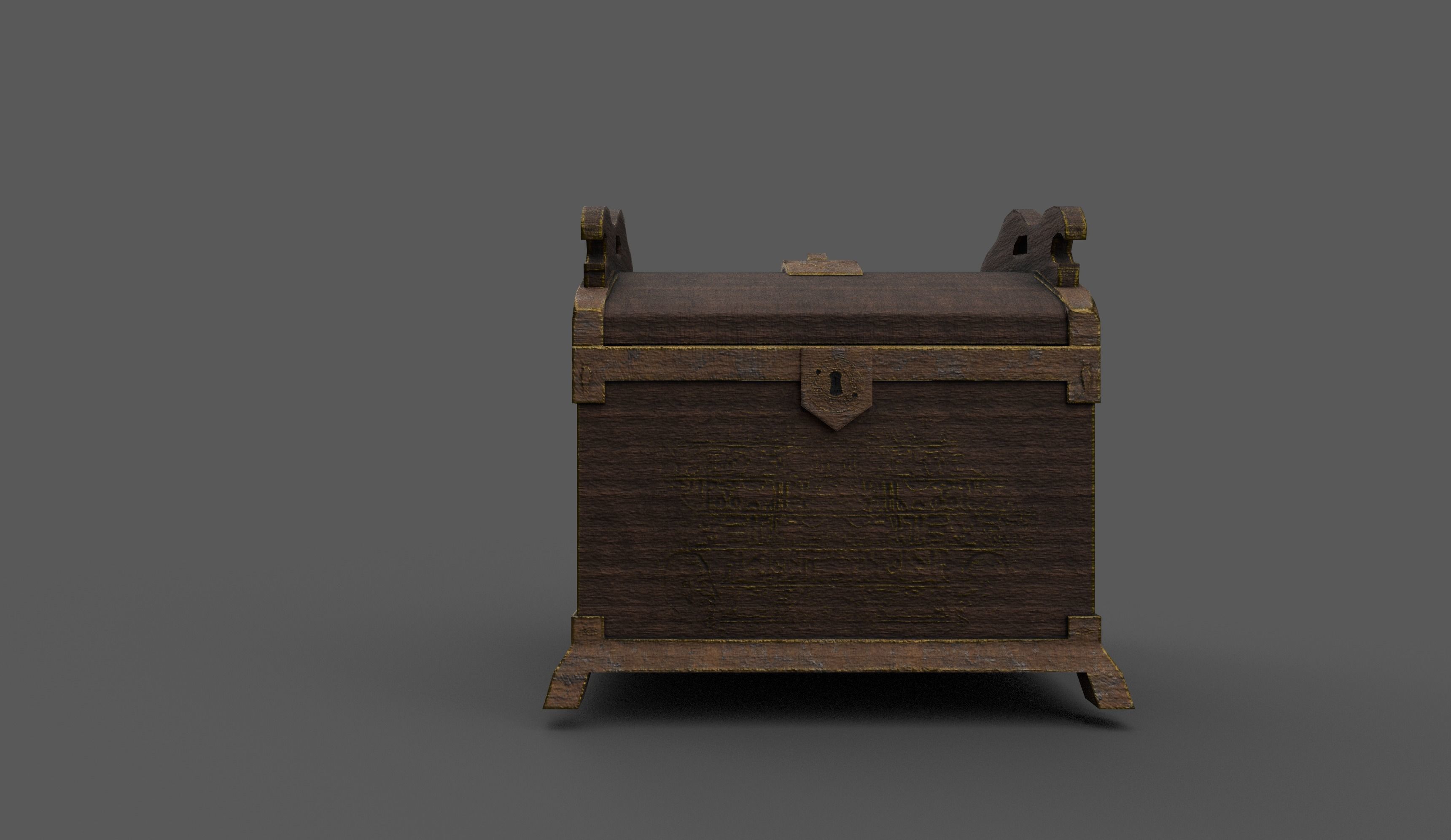 Old Chest2 Low-poly 3D model_2