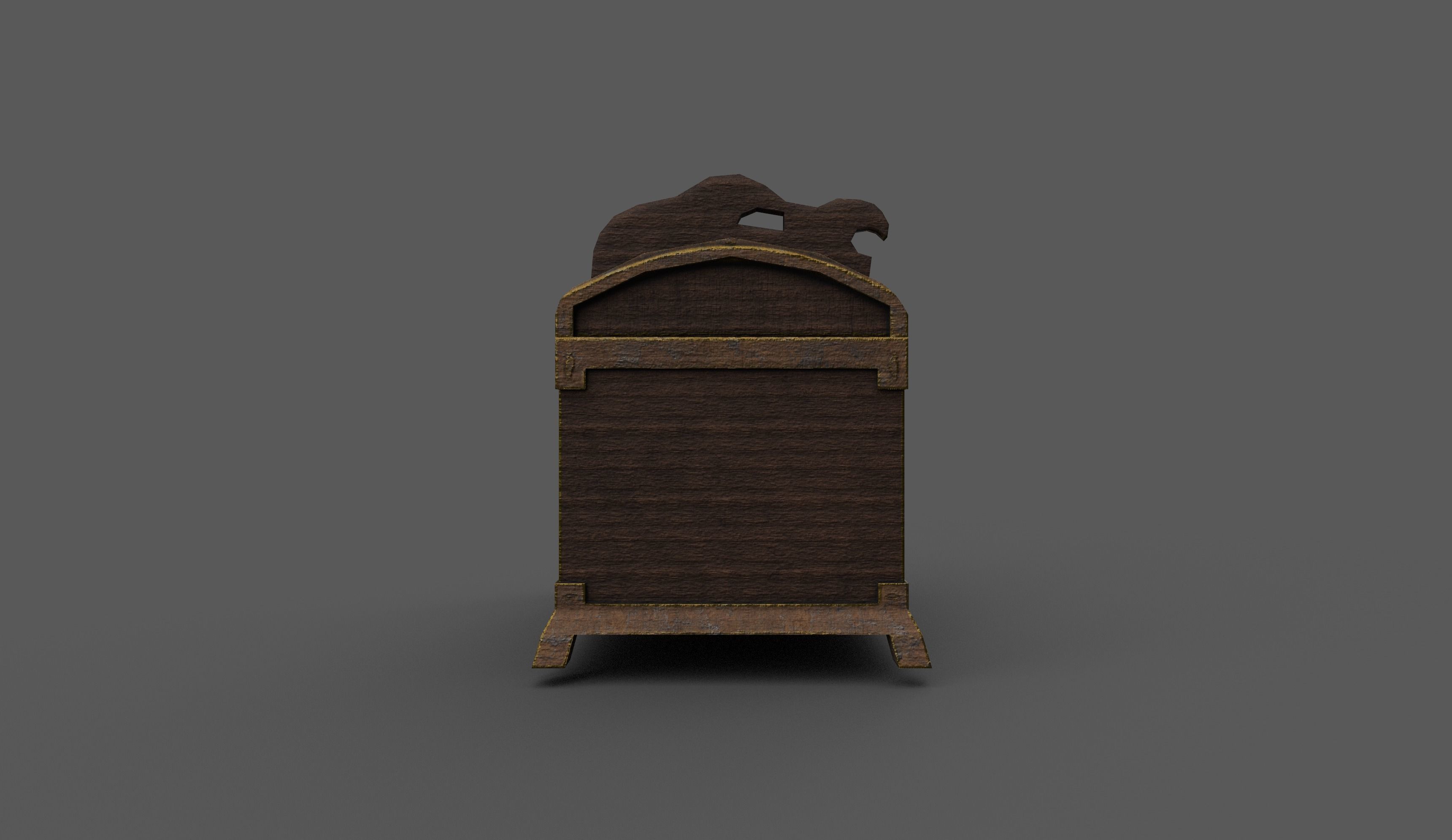 Old Chest2 Low-poly 3D model_4