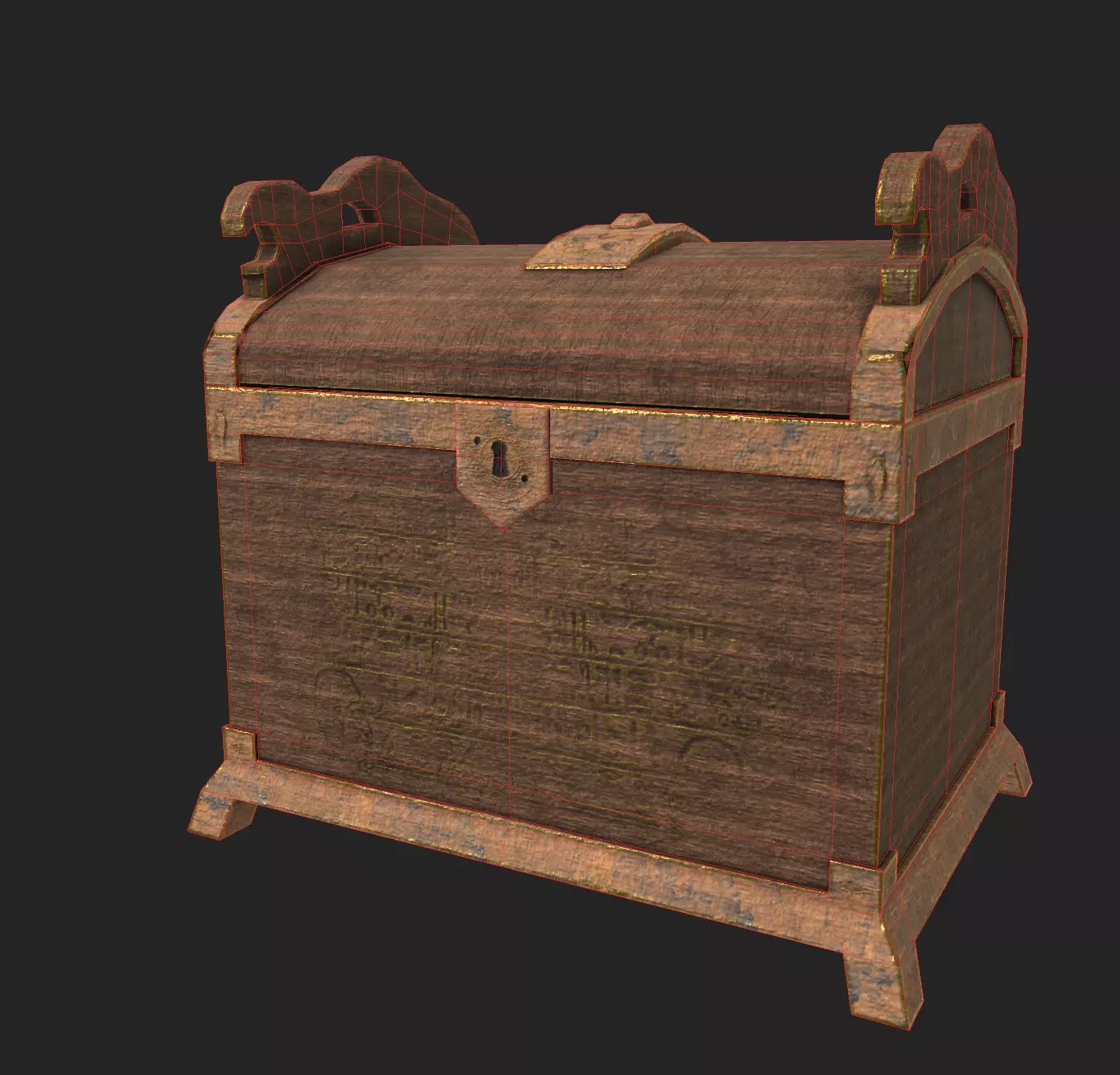 Old Chest2 Low-poly 3D model_0