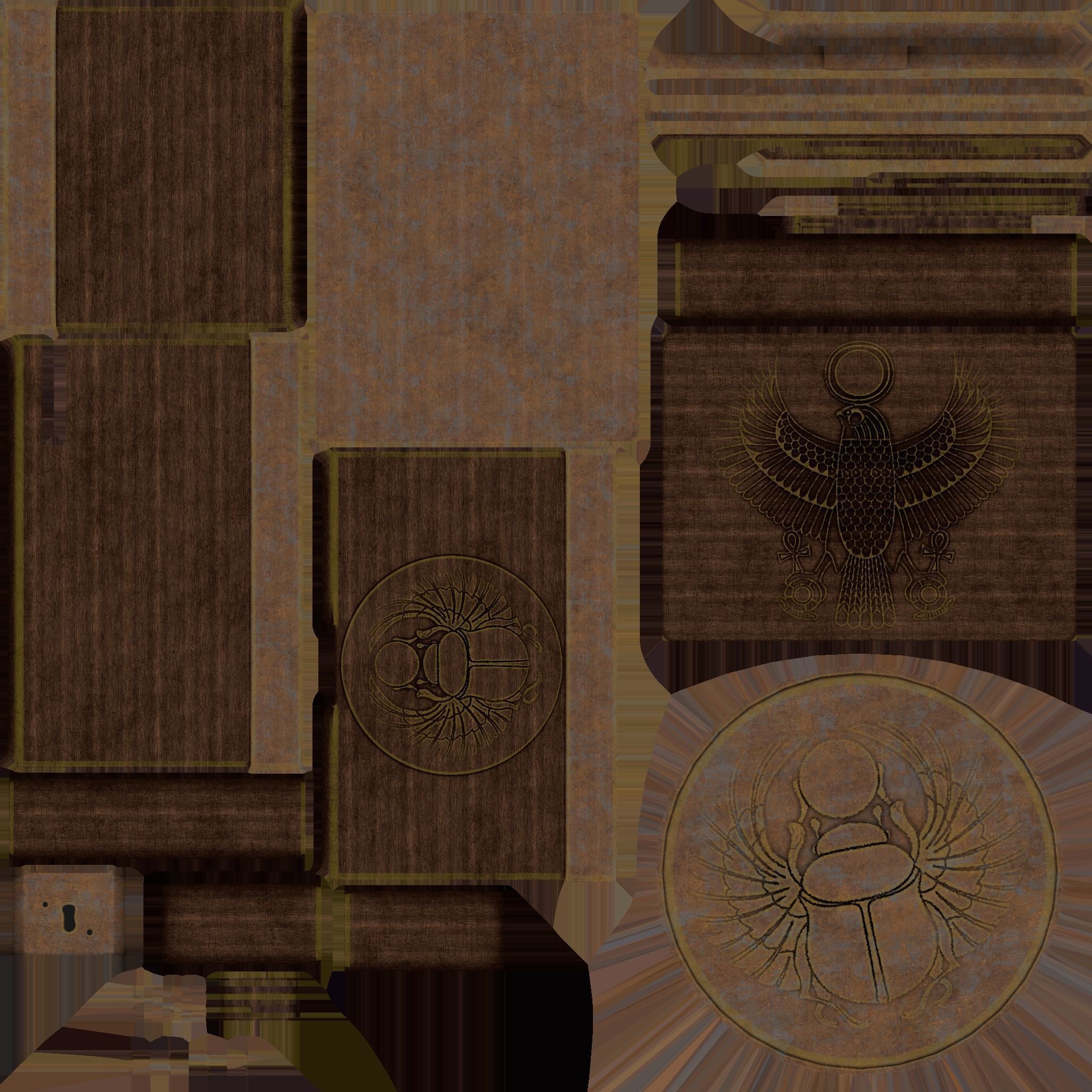 Old Chest3 Low-poly 3D model_5