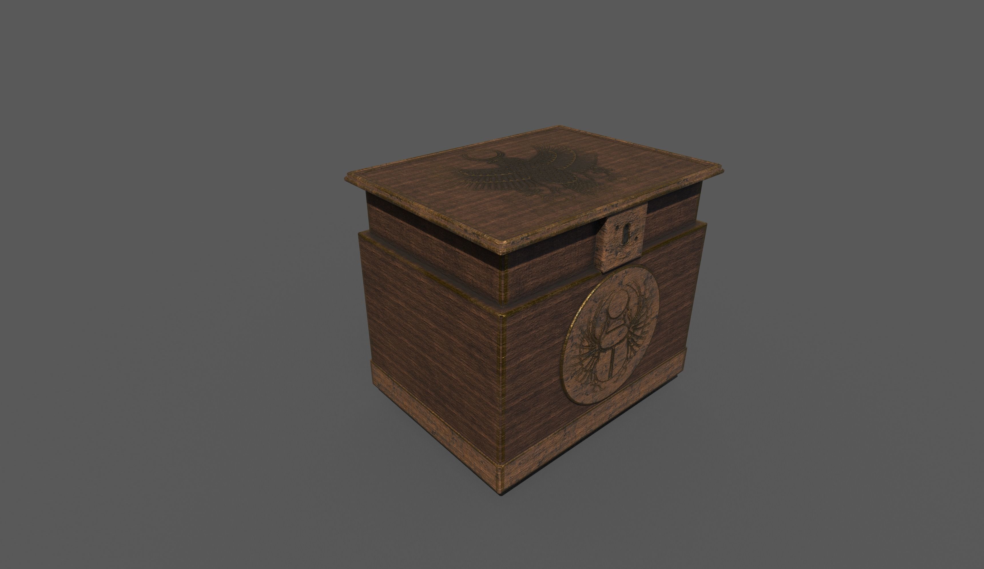 Old Chest3 Low-poly 3D model_3
