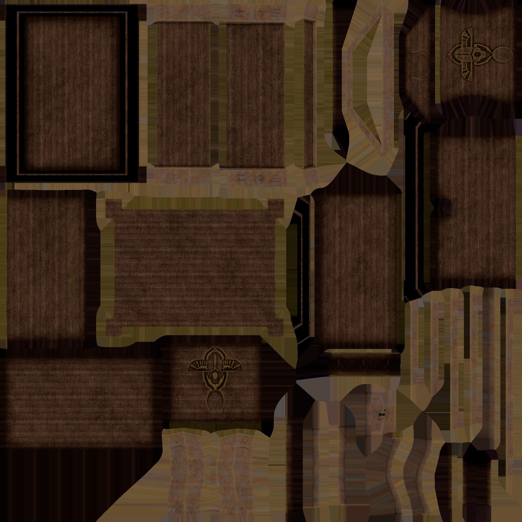 Old Chest5 Low-poly 3D model_5