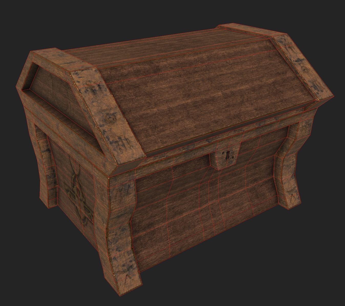 Old Chest5 Low-poly 3D model_7