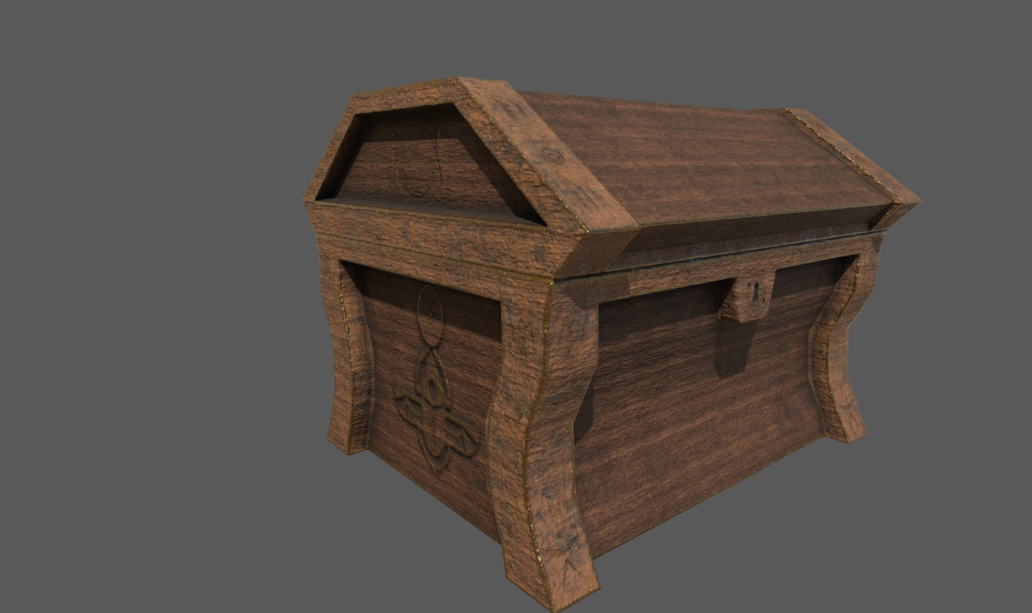 Old Chest5 Low-poly 3D model_6