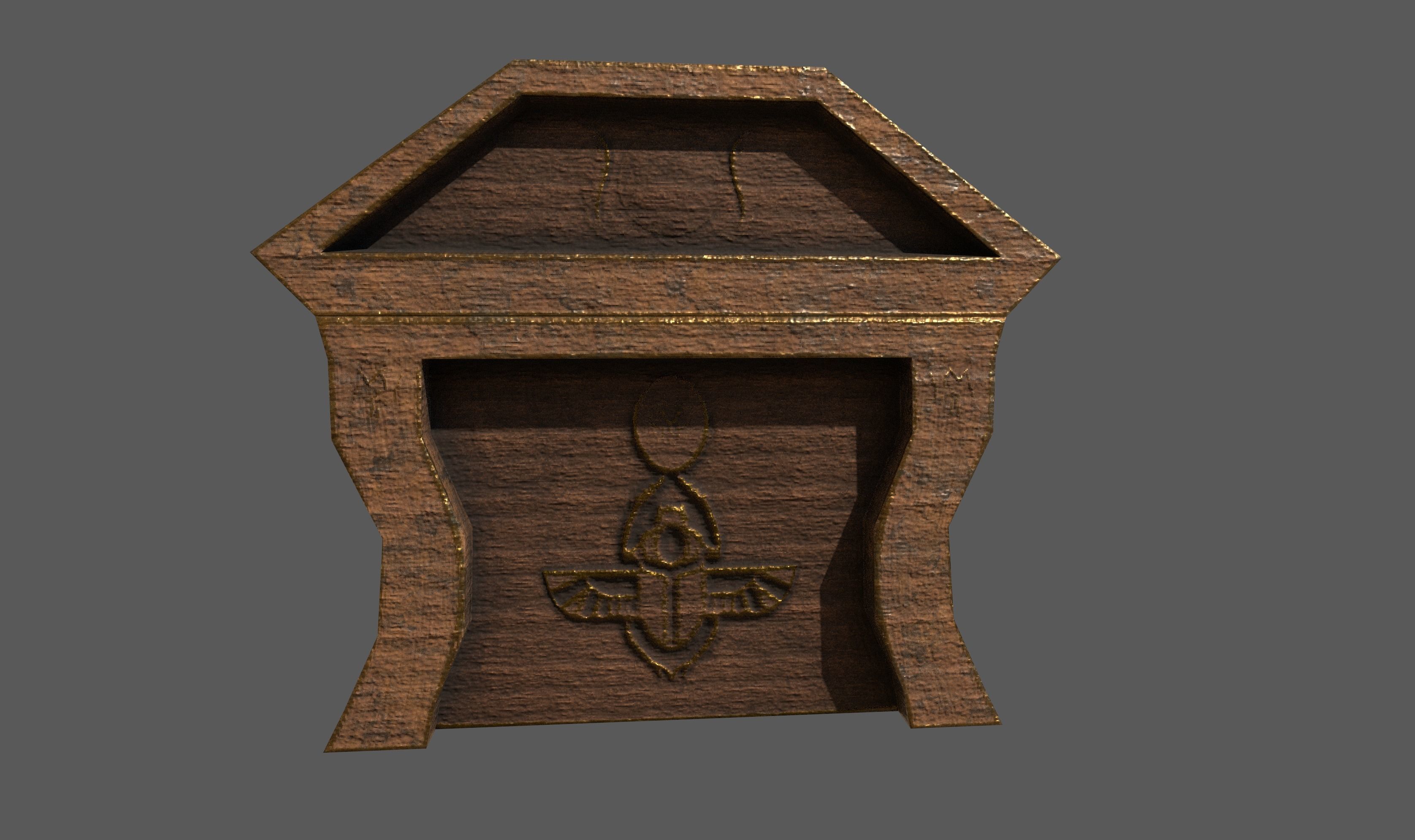 Old Chest5 Low-poly 3D model_1