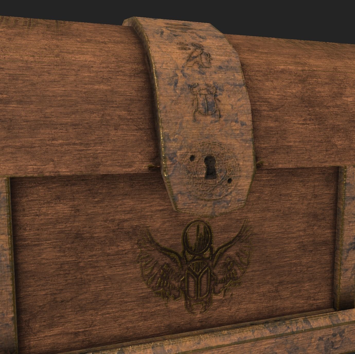 Old Chest7 Low-poly 3D model_9