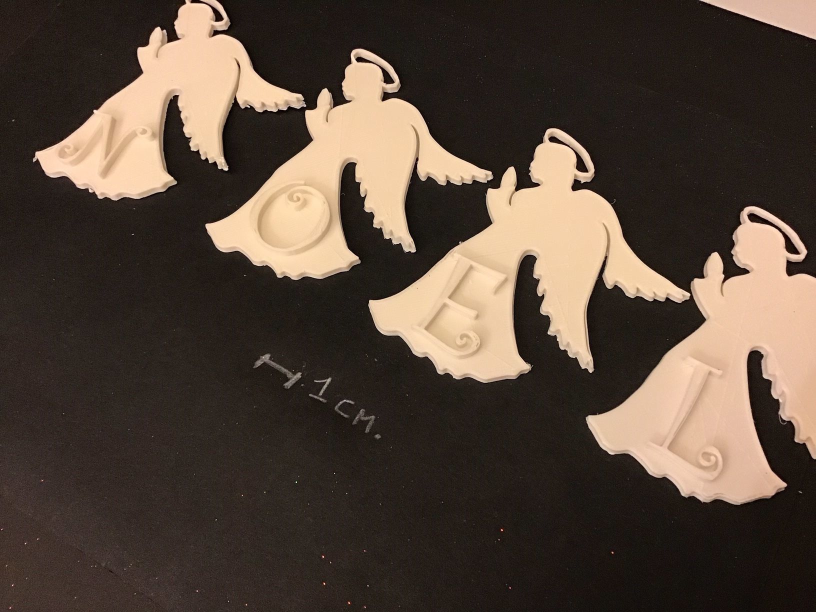 CHRISTMAS ANGELS 3D letters stl file 3D print model_2