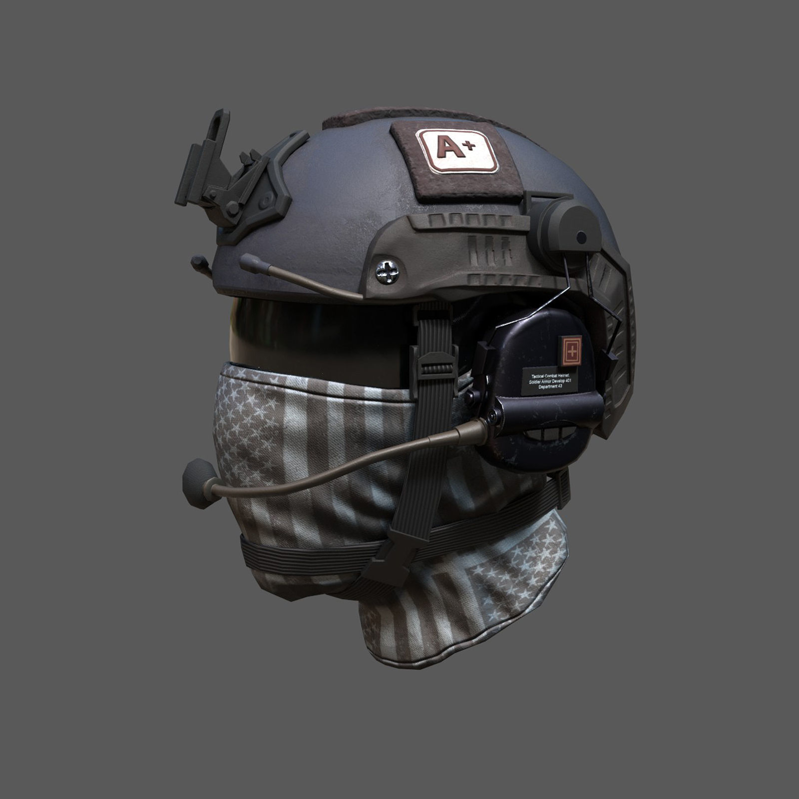 Helmet scifi military combat soldier ver 2 Low-poly 3D model_1