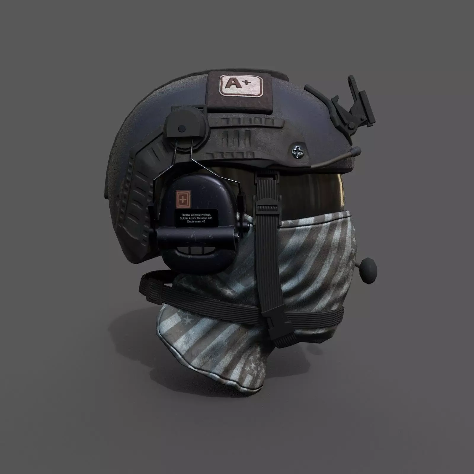 Helmet scifi military combat soldier ver 2 Low-poly 3D model_0
