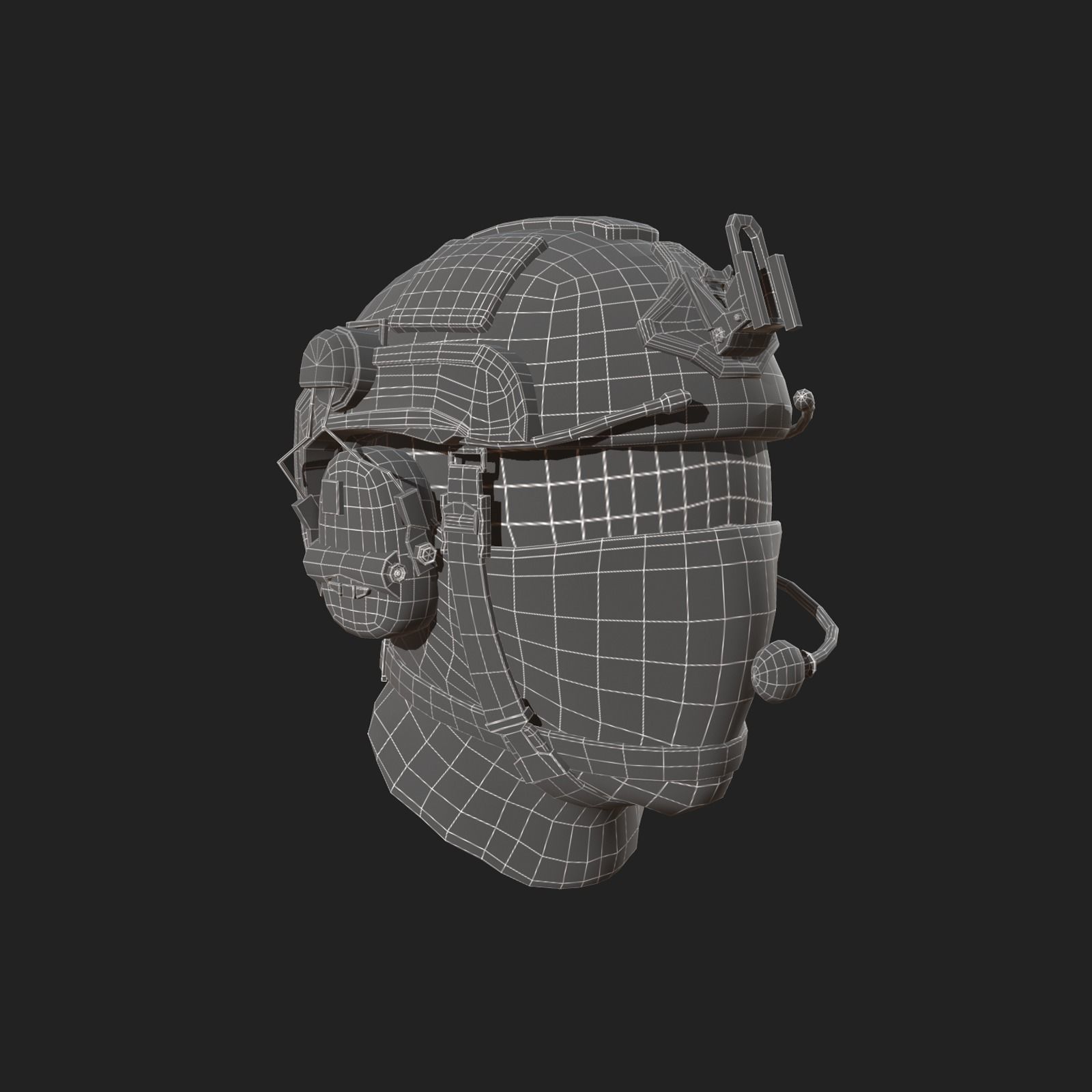 Helmet scifi military combat soldier ver 2 Low-poly 3D model_8