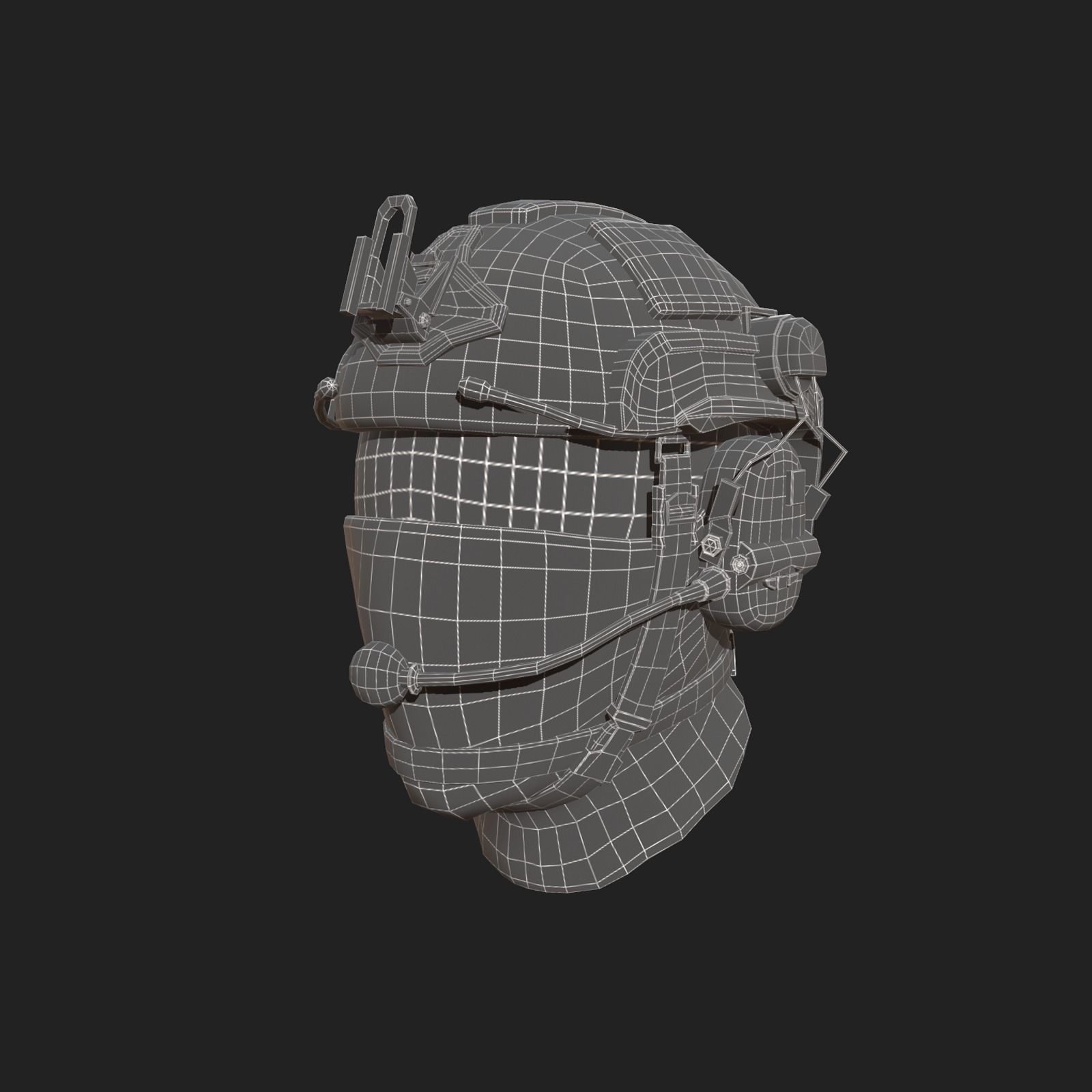 Helmet scifi military combat soldier ver 2 Low-poly 3D model_7