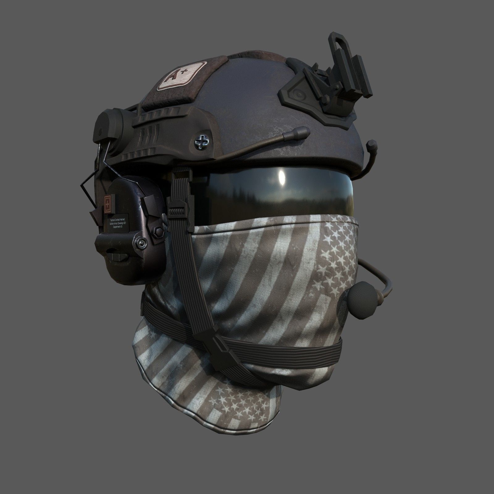 Helmet scifi military combat soldier ver 2 Low-poly 3D model_4