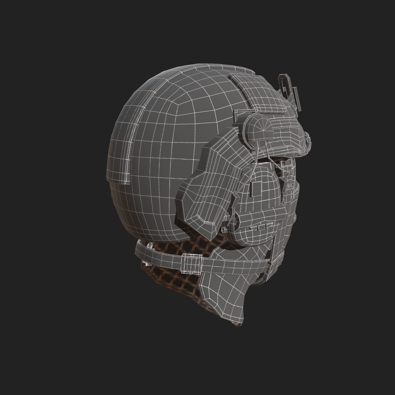 Helmet scifi military combat soldier ver 2 Low-poly 3D model_9