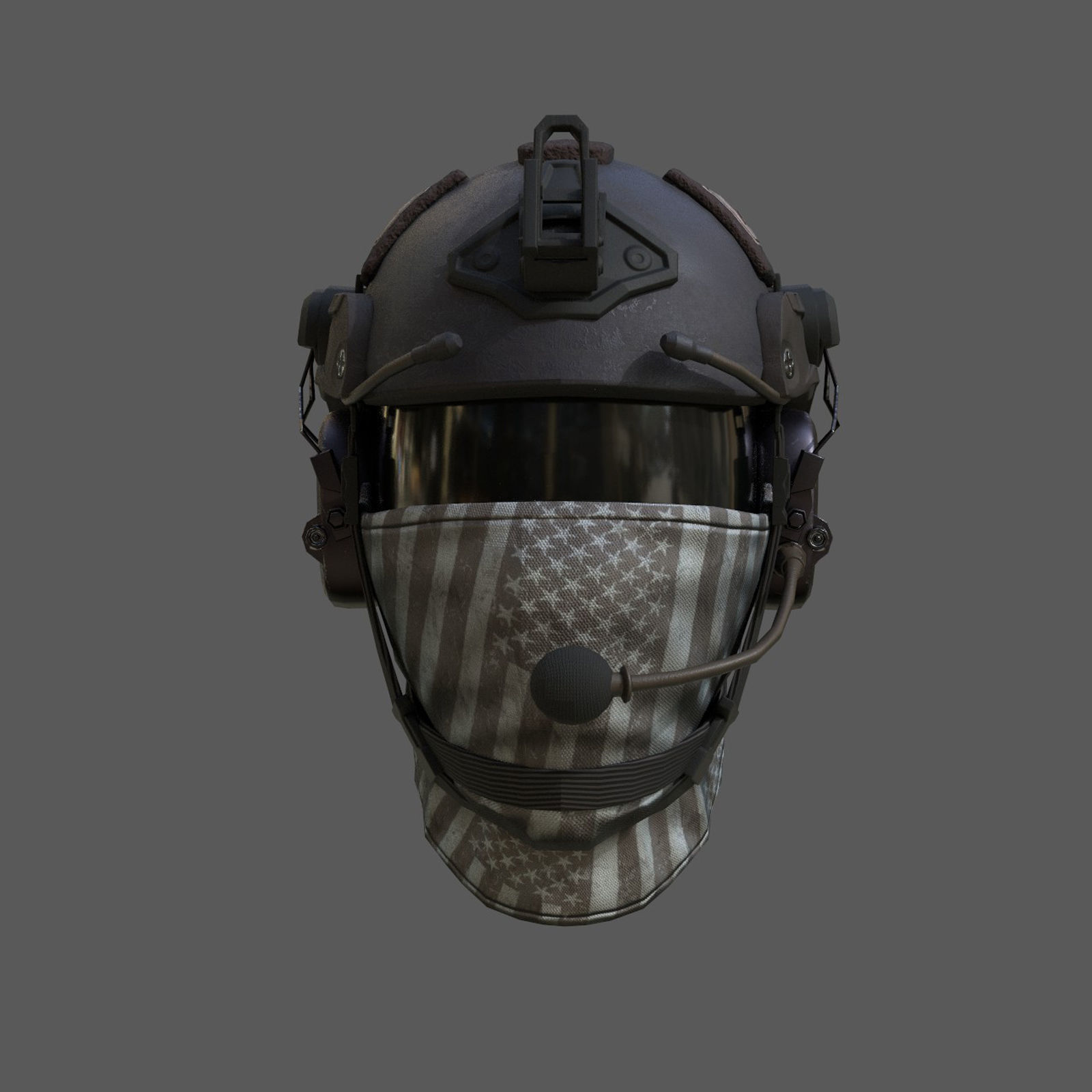 Helmet scifi military combat soldier ver 2 Low-poly 3D model_2