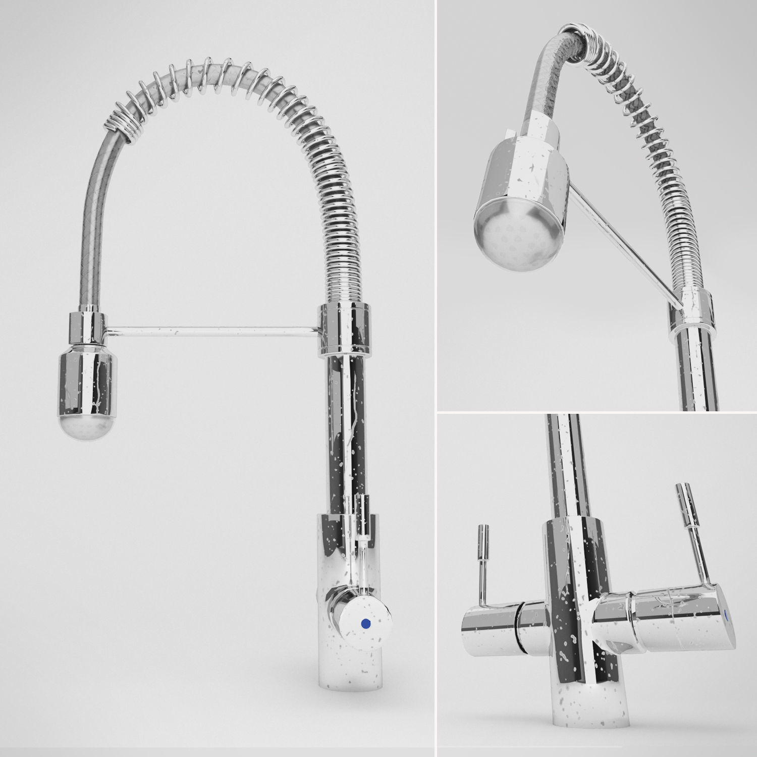 Pull-Down Kitchen Faucet Set 02 3D model_2