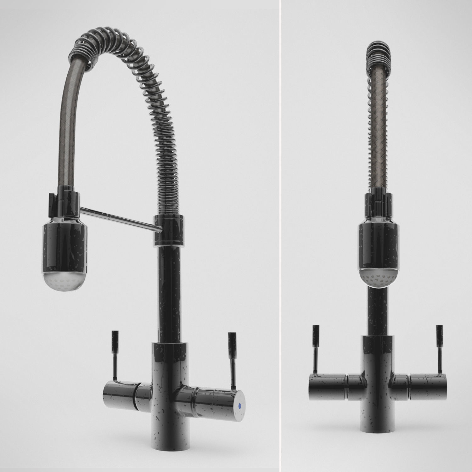 Pull-Down Kitchen Faucet Set 02 3D model_3