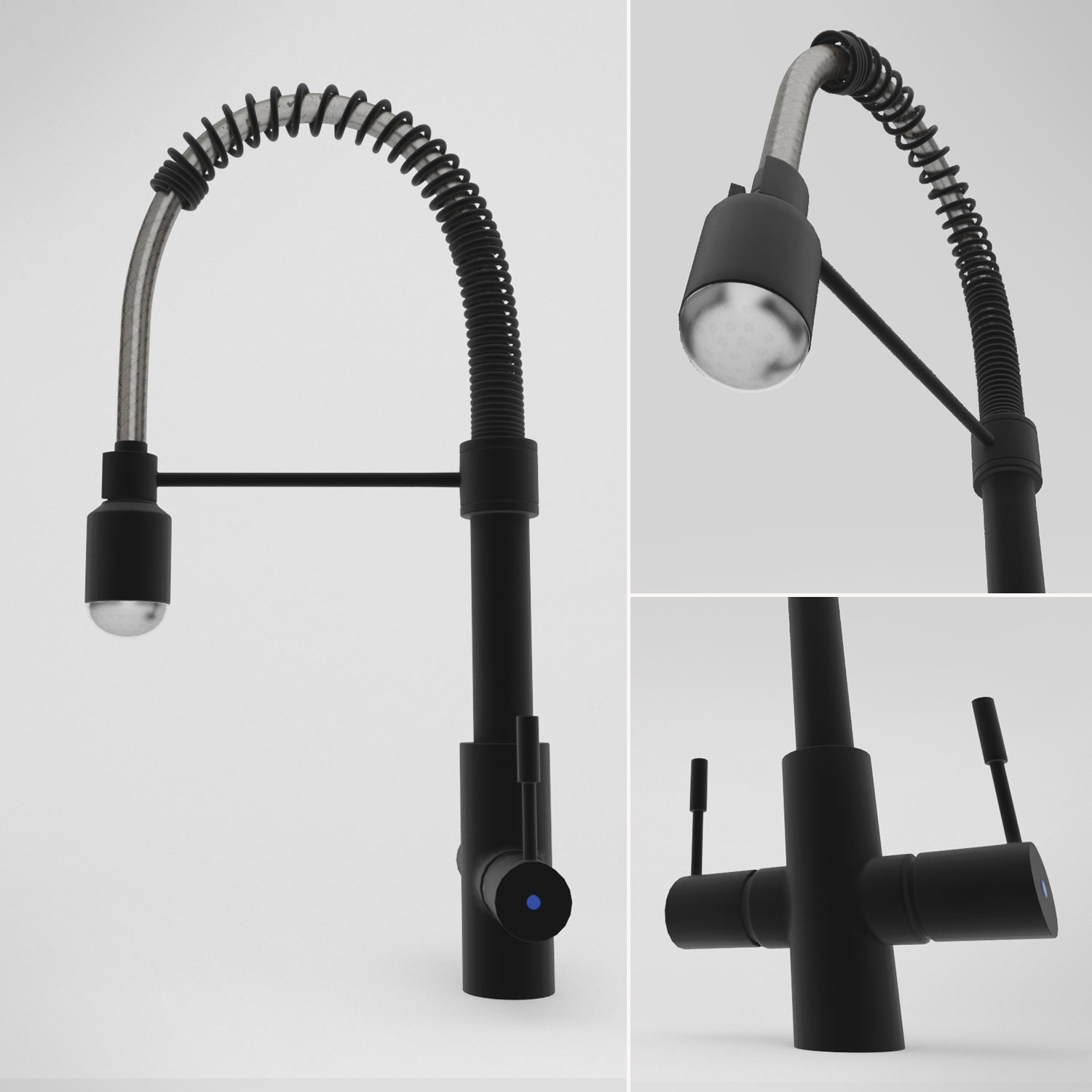 Pull-Down Kitchen Faucet Set 02 3D model_6