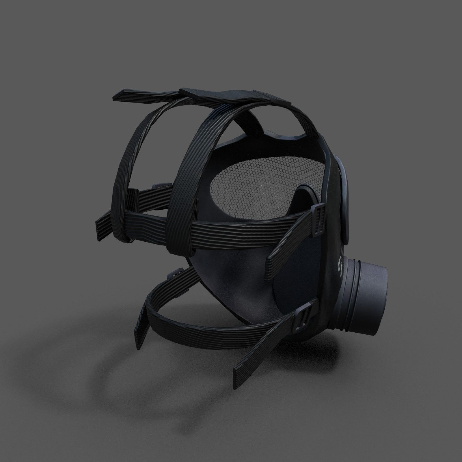 Helmet gas mask scifi military combat  Low-poly 3D model_5