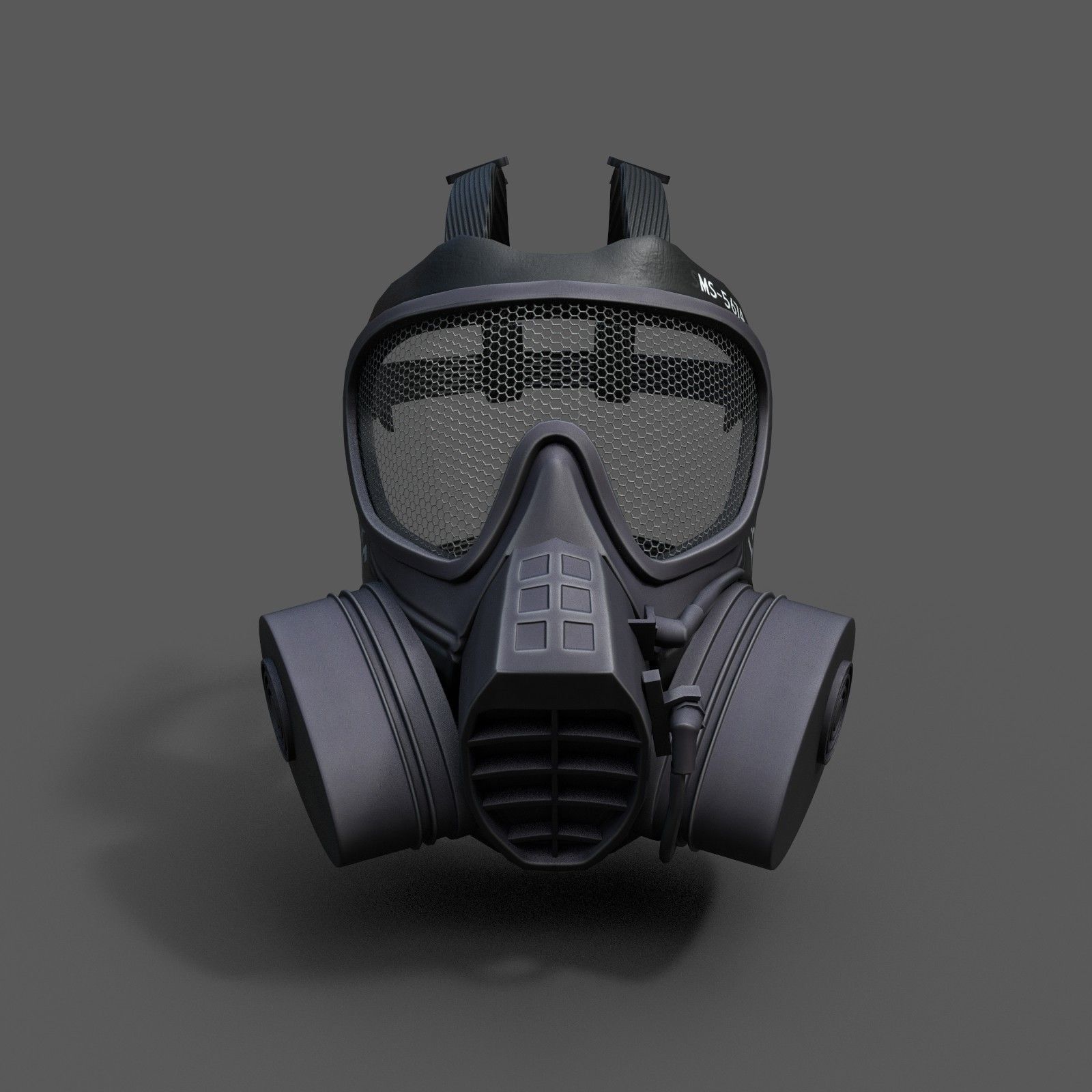 Helmet gas mask scifi military combat  Low-poly 3D model_1