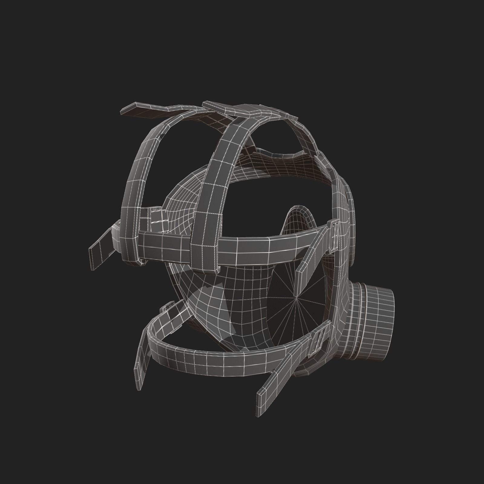 Helmet gas mask scifi military combat  Low-poly 3D model_6