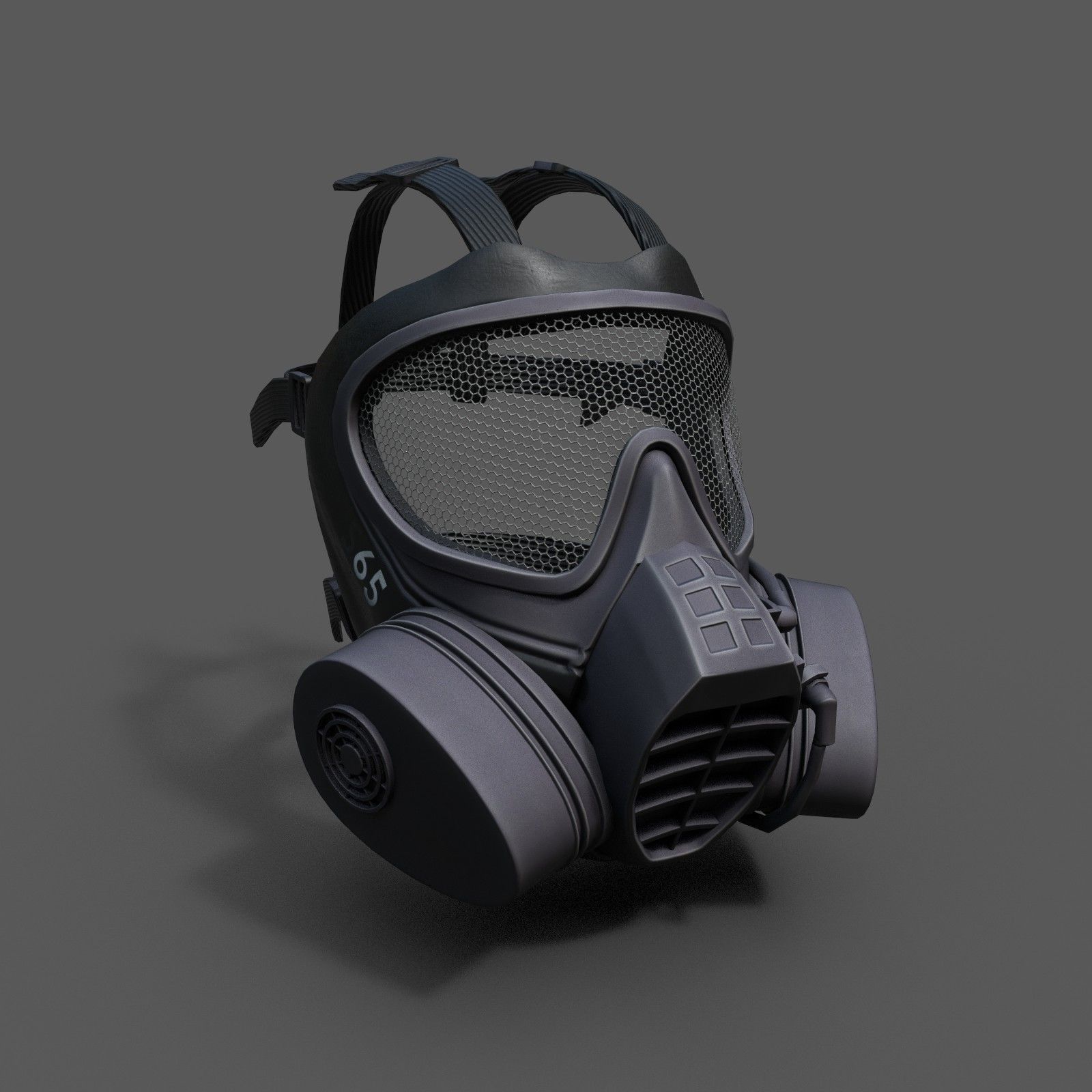Helmet gas mask scifi military combat  Low-poly 3D model_2