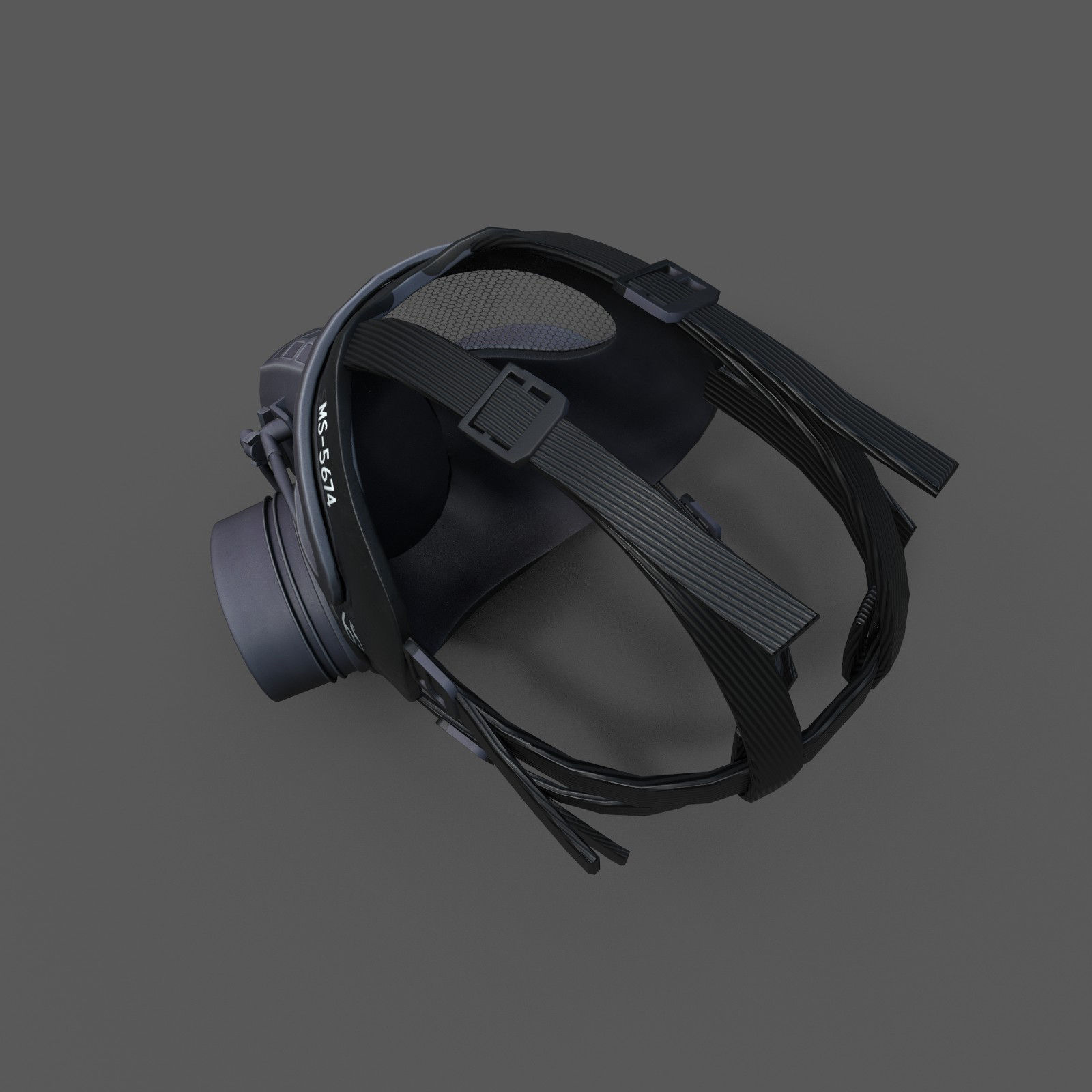 Helmet gas mask scifi military combat  Low-poly 3D model_3