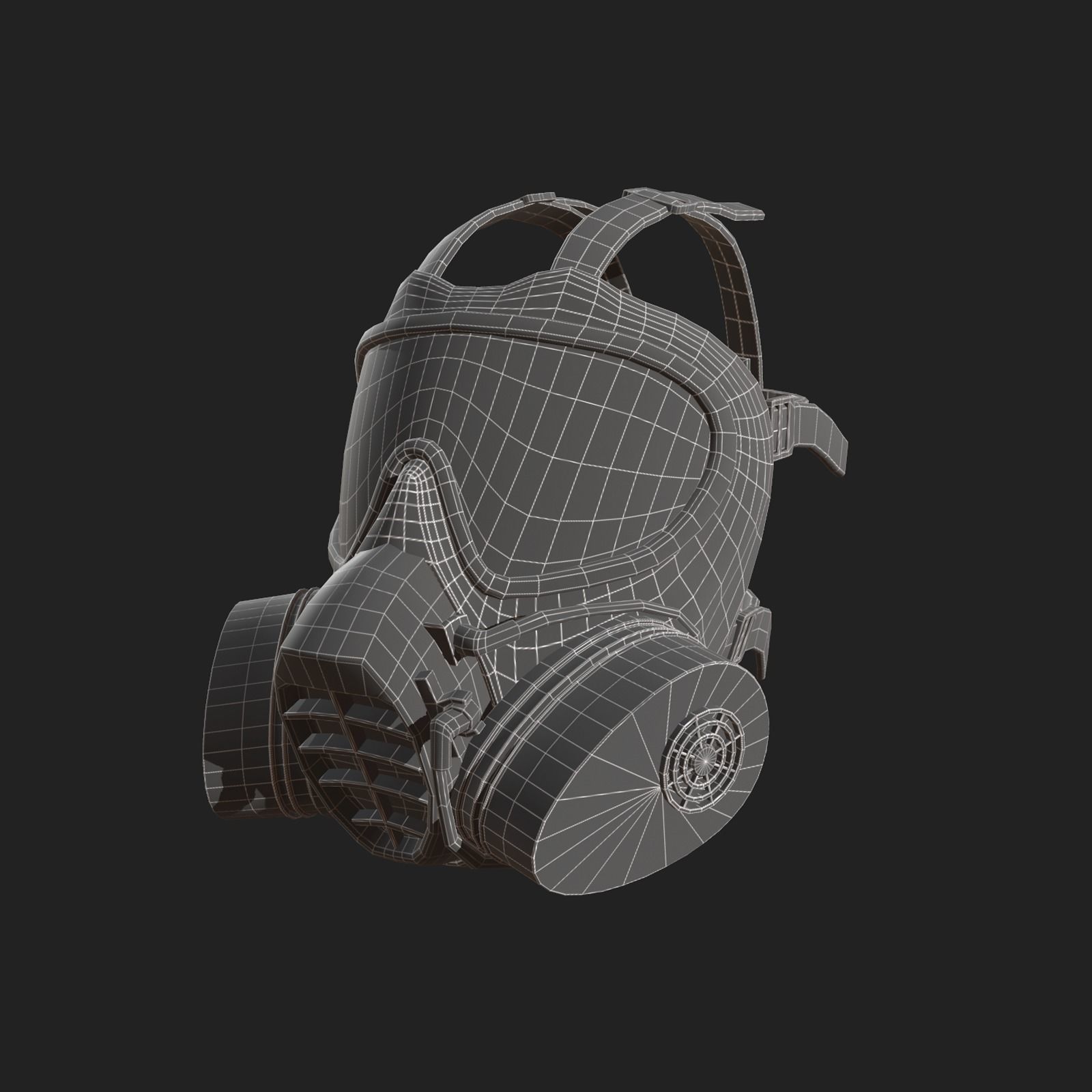 Helmet gas mask scifi military combat  Low-poly 3D model_8