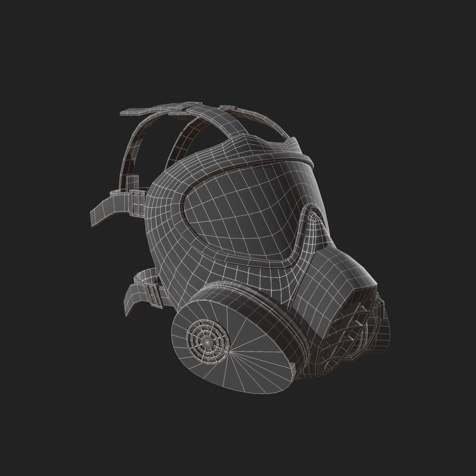 Helmet gas mask scifi military combat  Low-poly 3D model_7