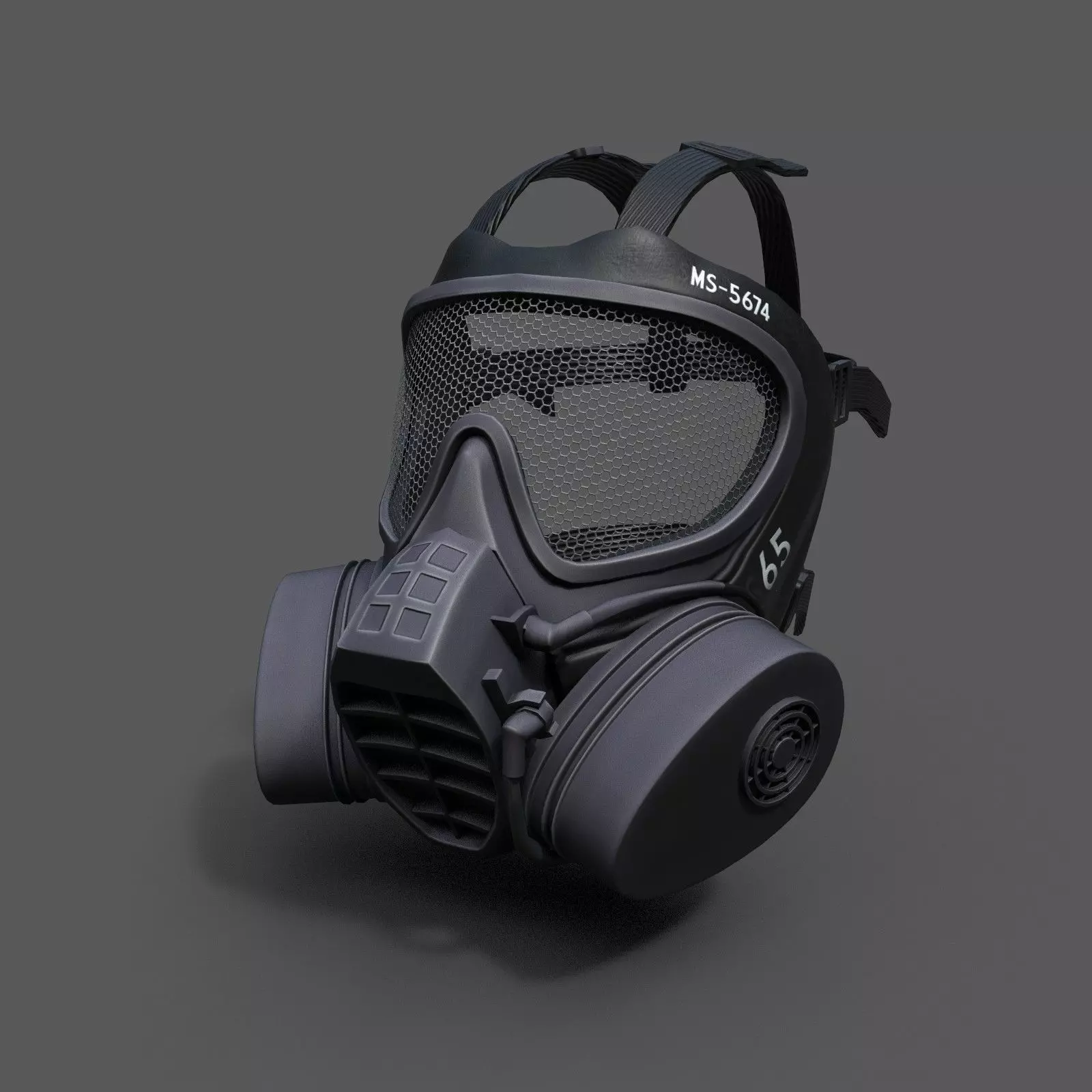 Helmet gas mask scifi military combat  Low-poly 3D model_0