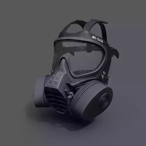 Helmet gas mask scifi military combat  Low-poly 3D model