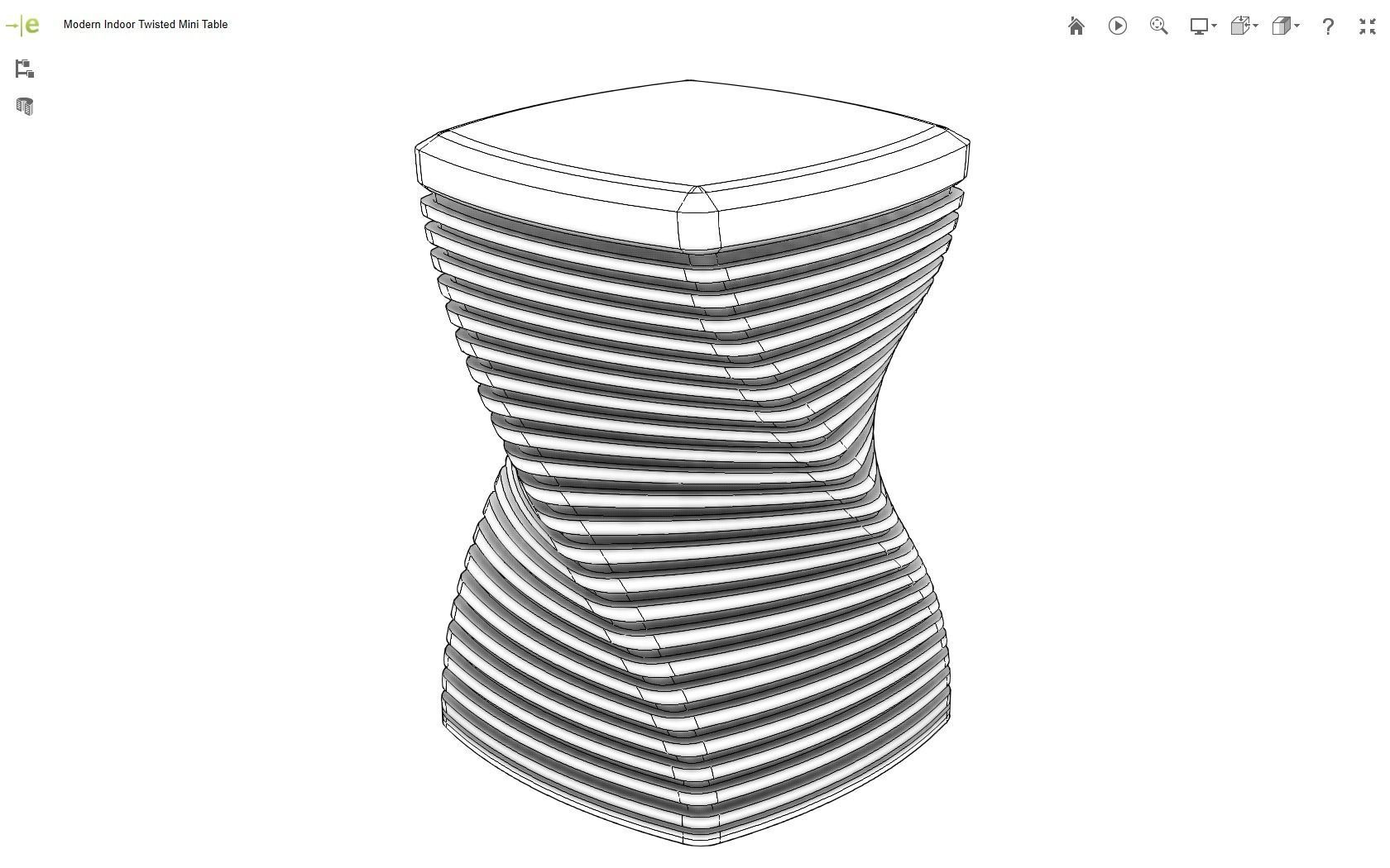 Modern Mini Table 3D print model_7