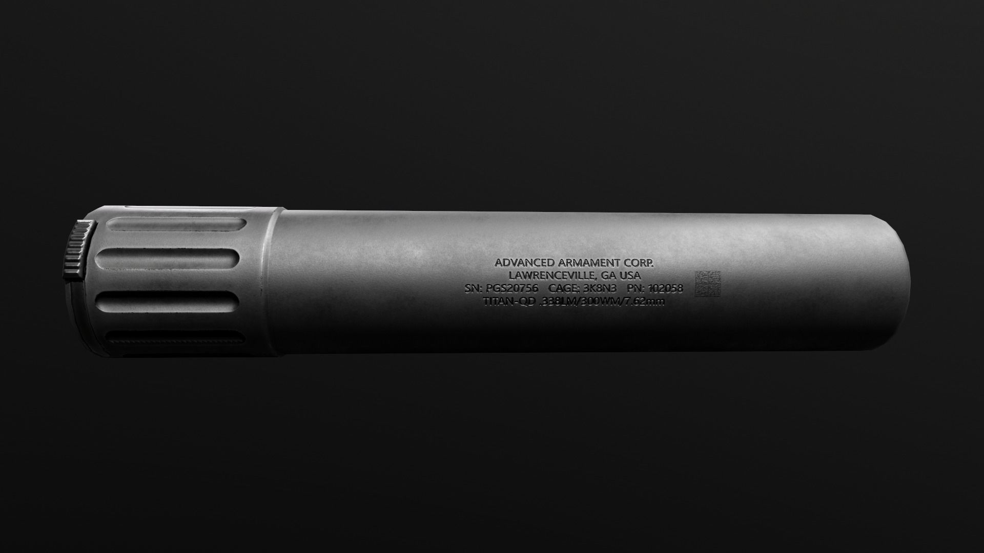 AAC Titan-QD Fast-Attach 338LM Silencer and Muzzle Brake Low-poly 3D model_8