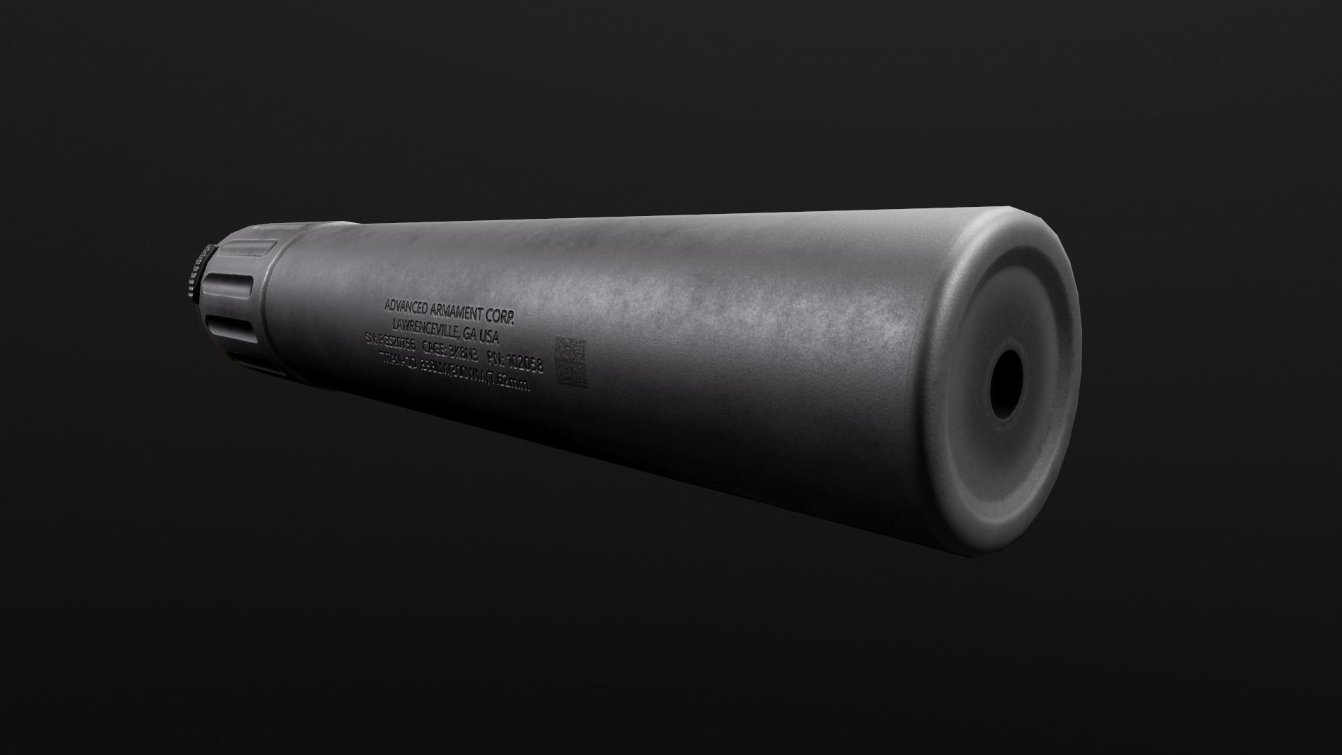 AAC Titan-QD Fast-Attach 338LM Silencer and Muzzle Brake Low-poly 3D model_18
