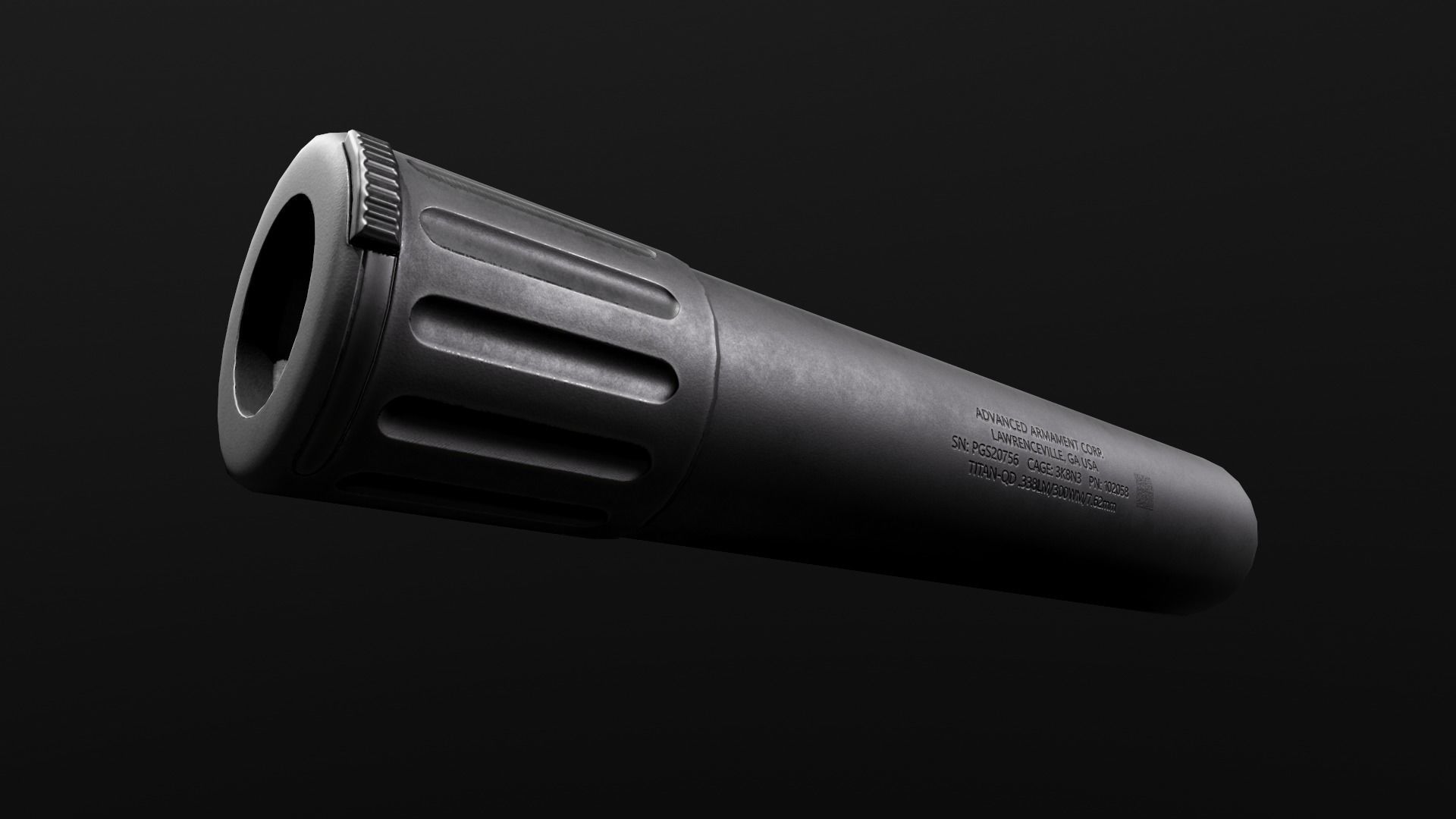 AAC Titan-QD Fast-Attach 338LM Silencer and Muzzle Brake Low-poly 3D model_24