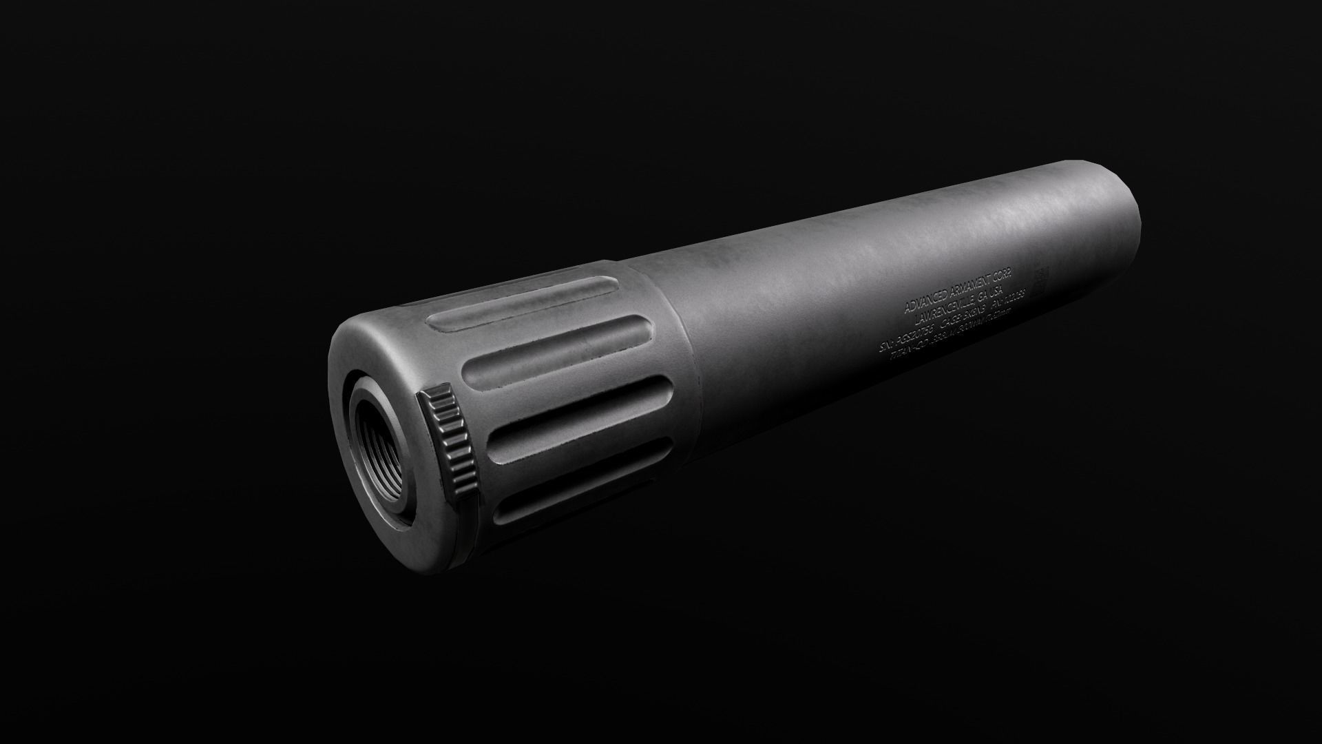 AAC Titan-QD Fast-Attach 338LM Silencer and Muzzle Brake Low-poly 3D model_26