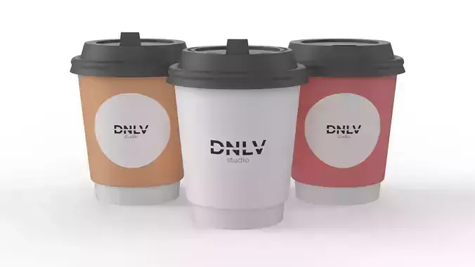 Coffee Paper Cup Mockup 250ml 3D model